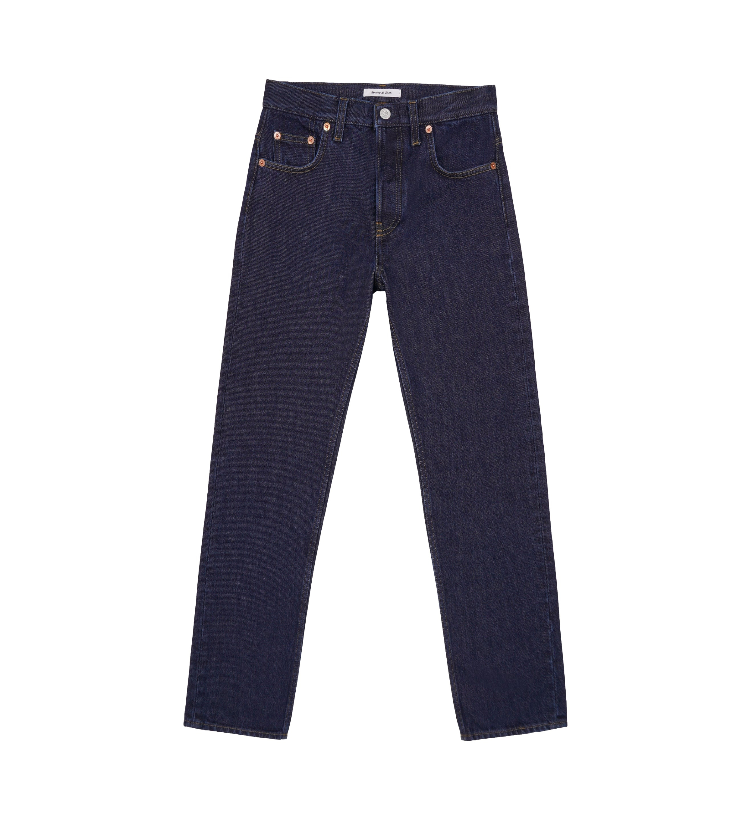 Sporty And Rich Vintage Straight Leg Jeans In Navy Blue