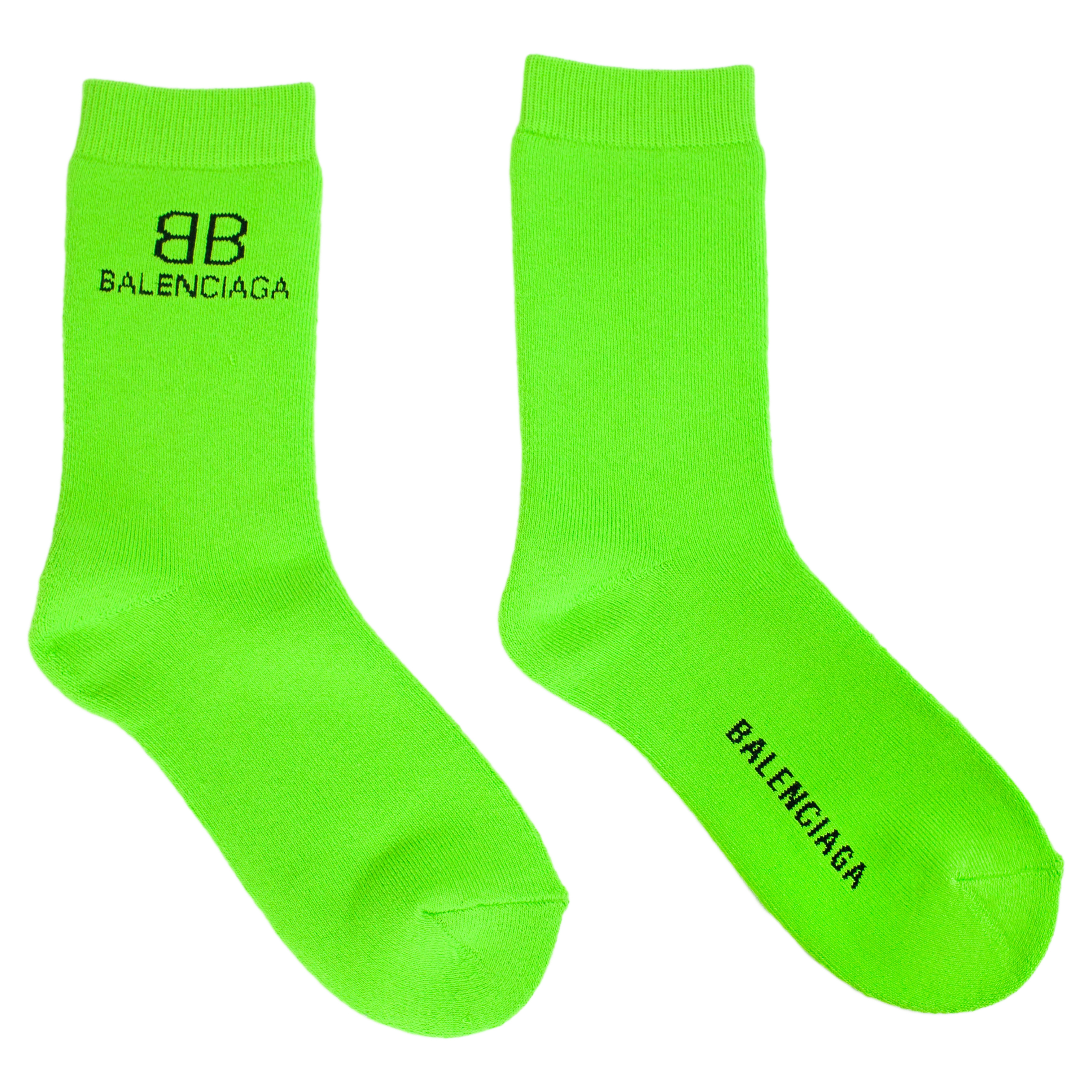 Buy Balenciaga men green logo socks for $135 online on SV77