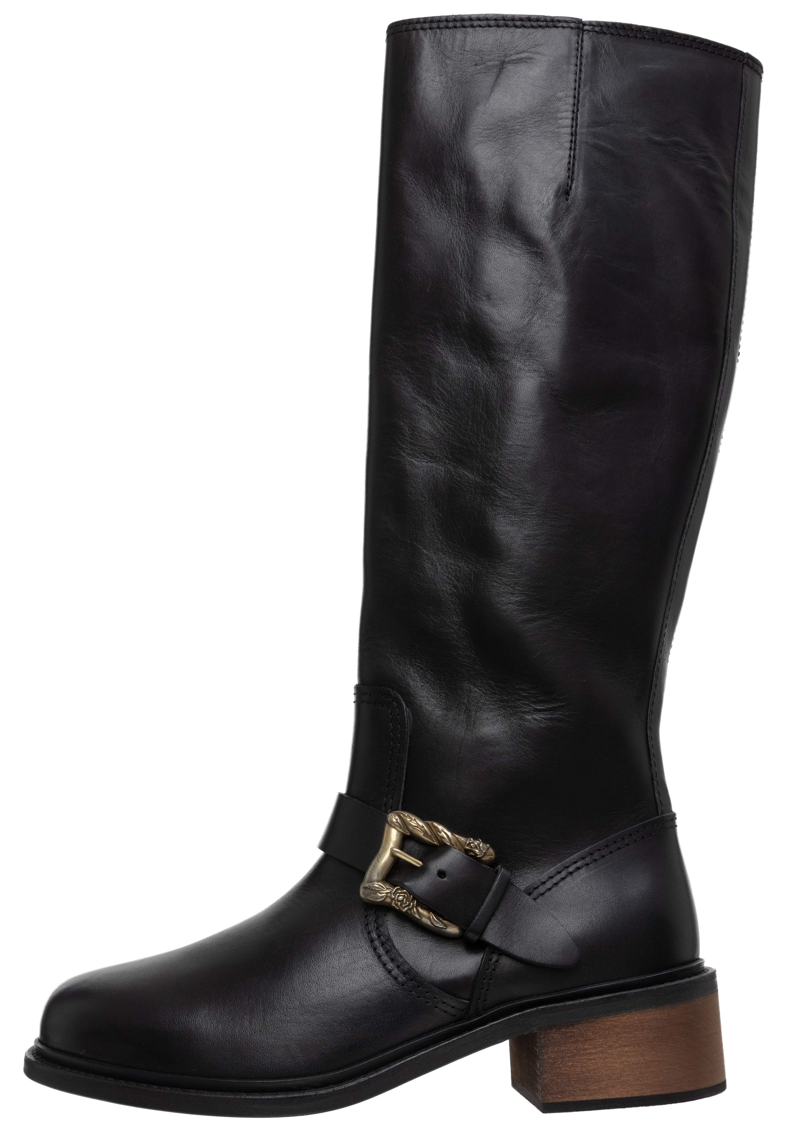 Black leather boots