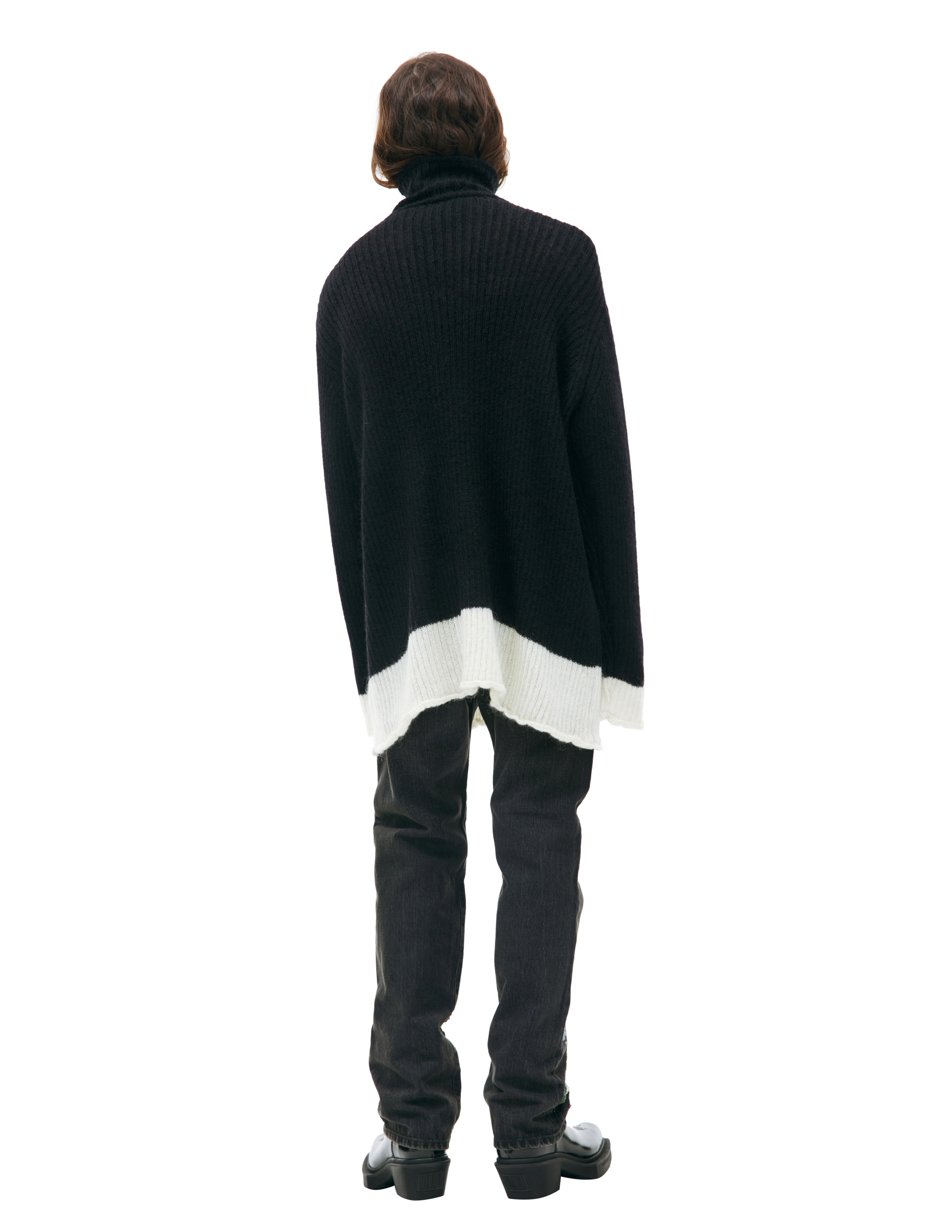 Undercover Black Rolled Edge Sweater