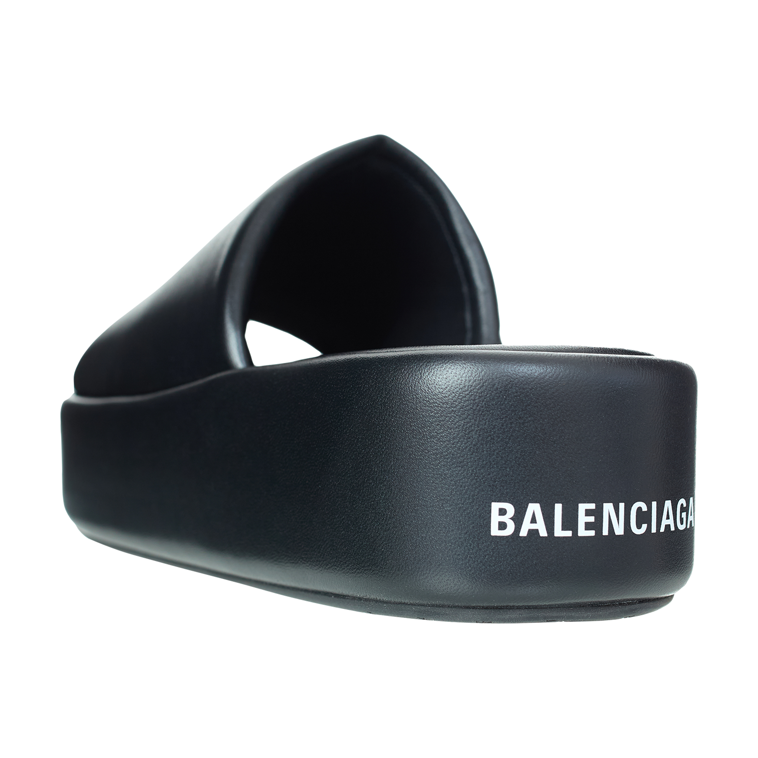 Shop Balenciaga Rise Leather Sandals In Black