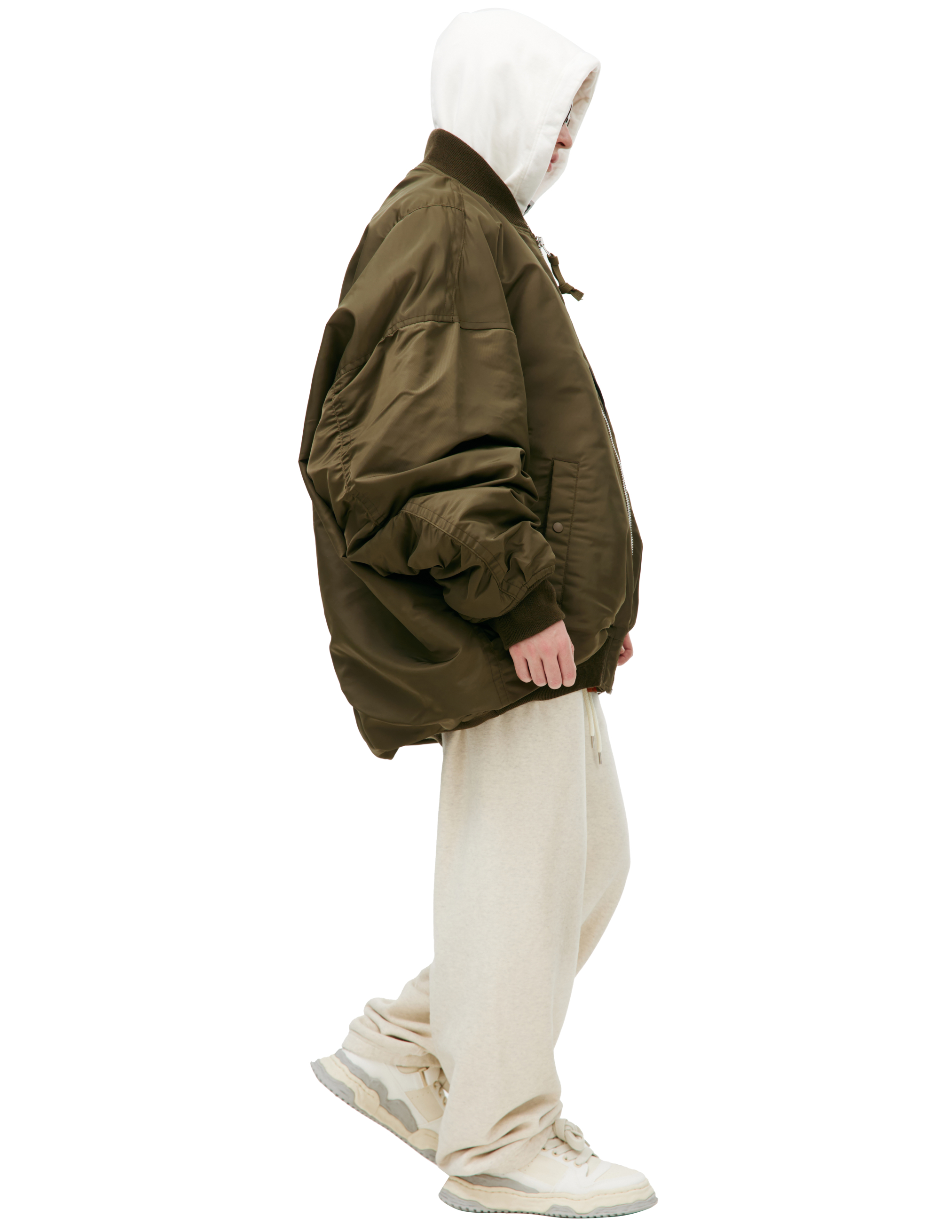 Miharayasuhiro Two-way Zippered Bomber In Khaki