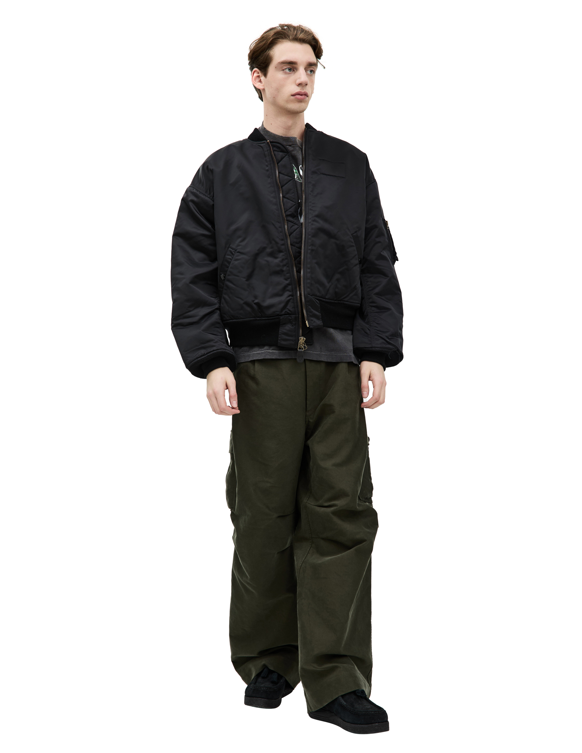 Saint Mxxxxxx Two-way Zippered Bomber In Black