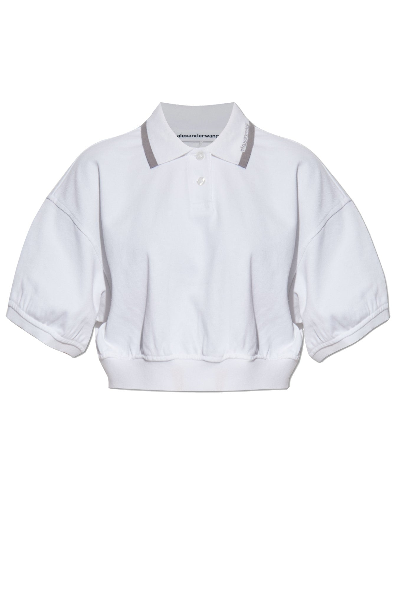 Alexander Wang Alexanderwang. T Relaxed Cropped Cinched Polo Top In White