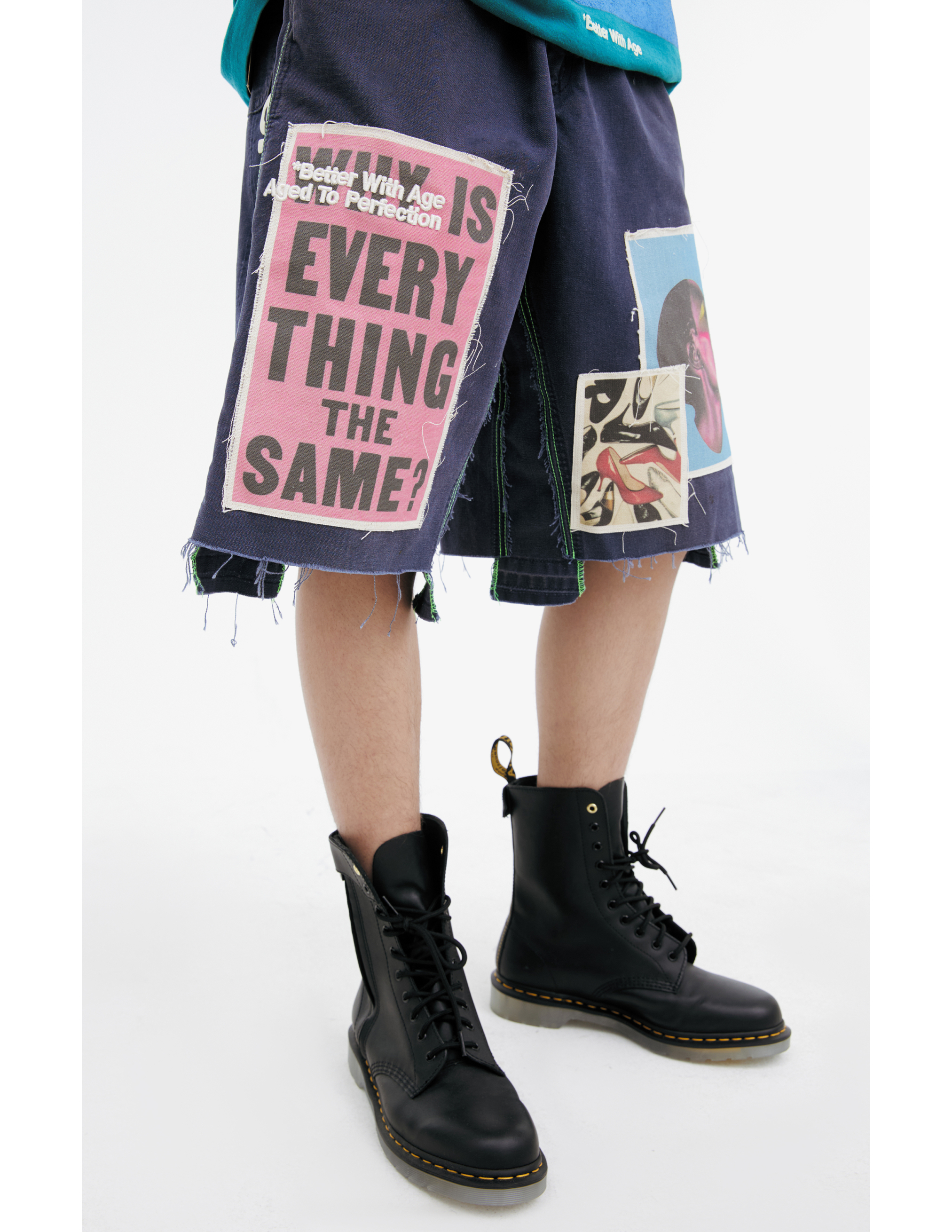 Better With Age Patch Denim Shorts