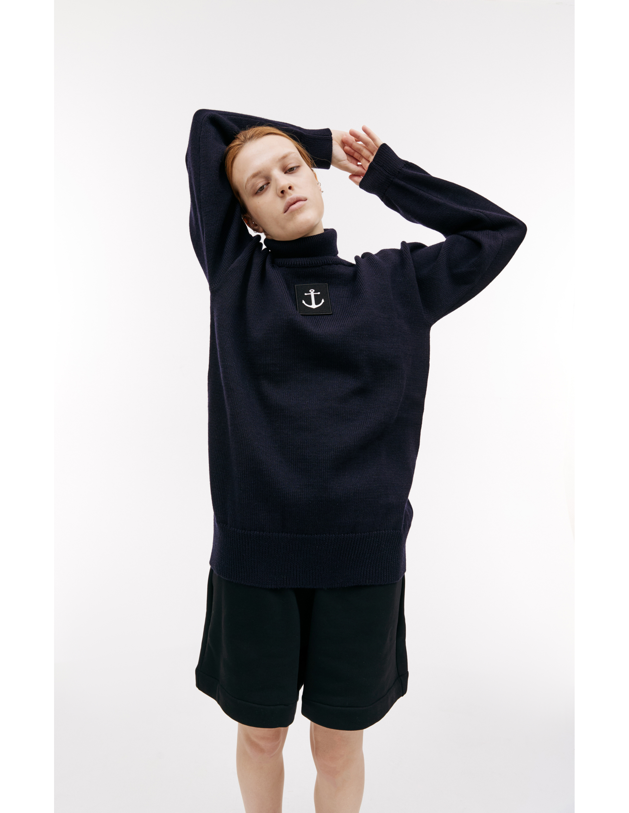 Shop Jil Sander Wool Turtleneck Sweater In Navy Blue