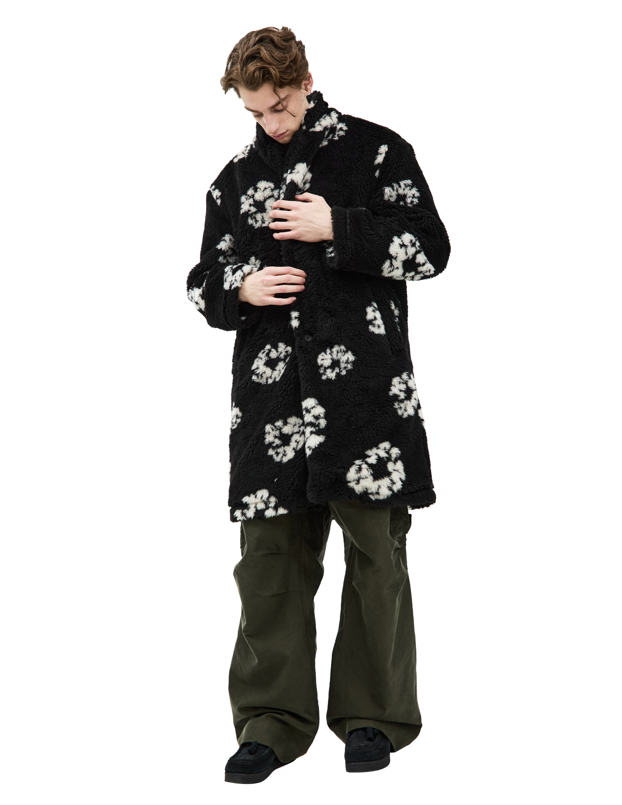 Saint Mxxxxxx X Denim Tears Black Coat In Black