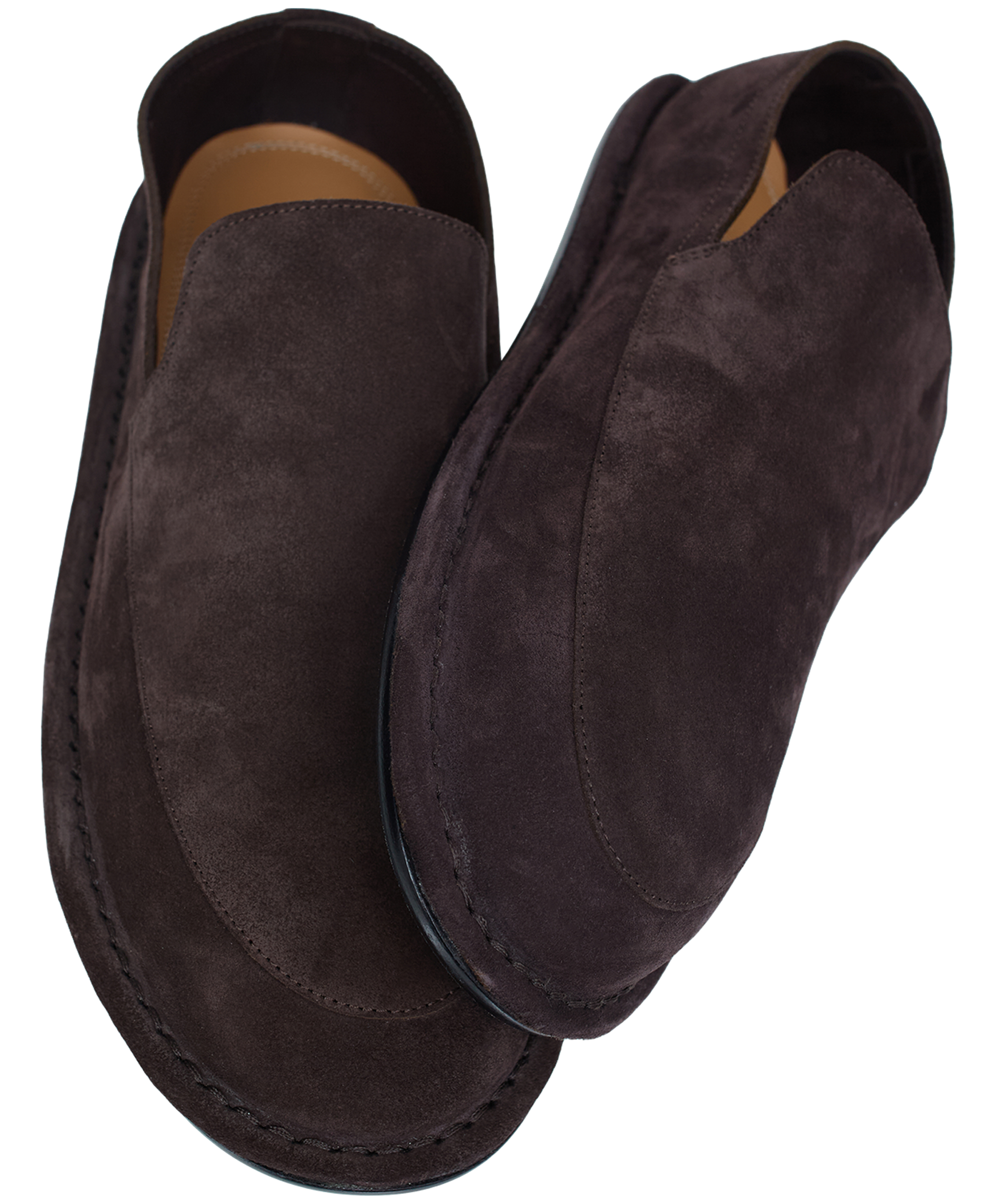 Shop Maison Margiela Suede Loafers In Brown