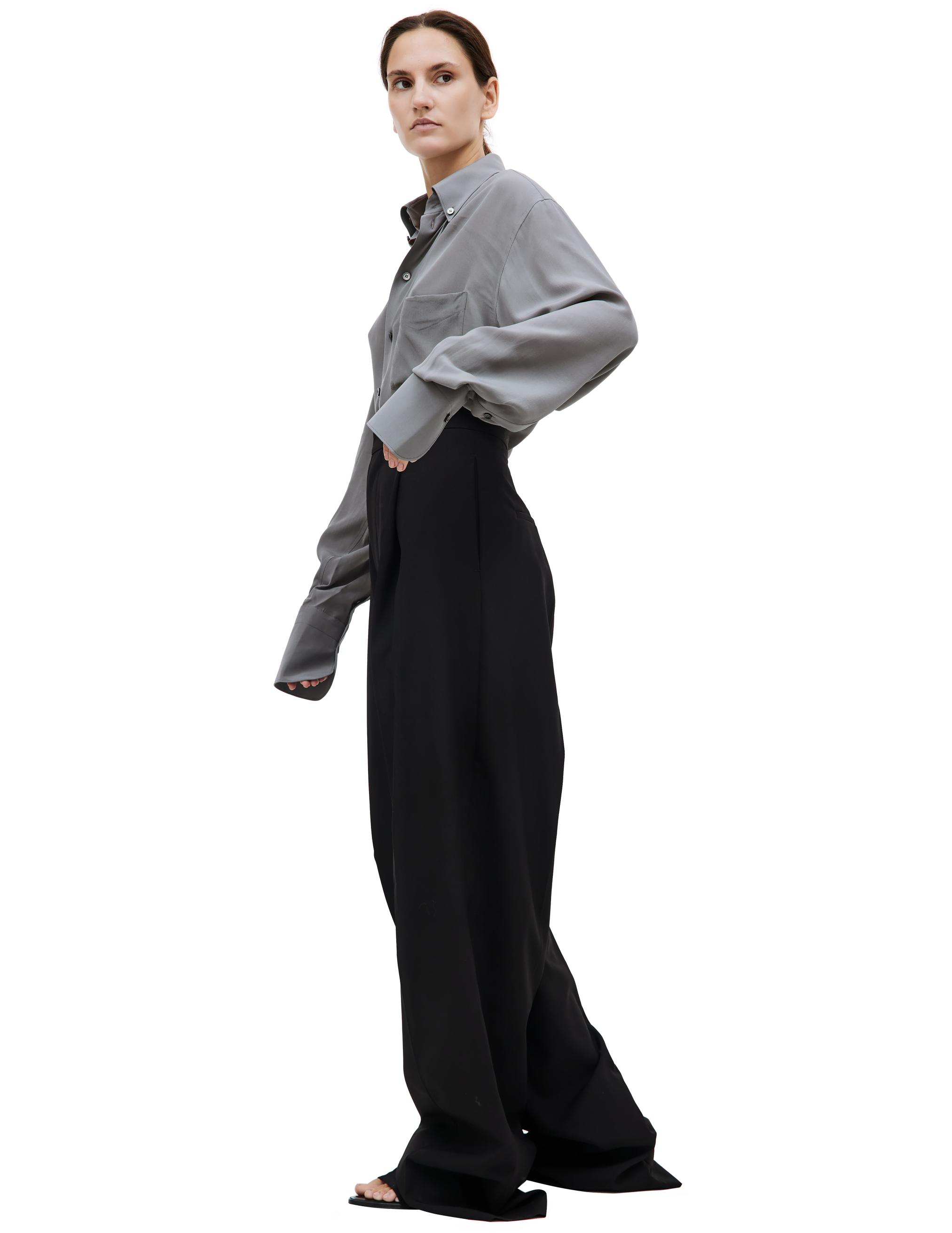 Shop Quira Black Relaxed Trousers