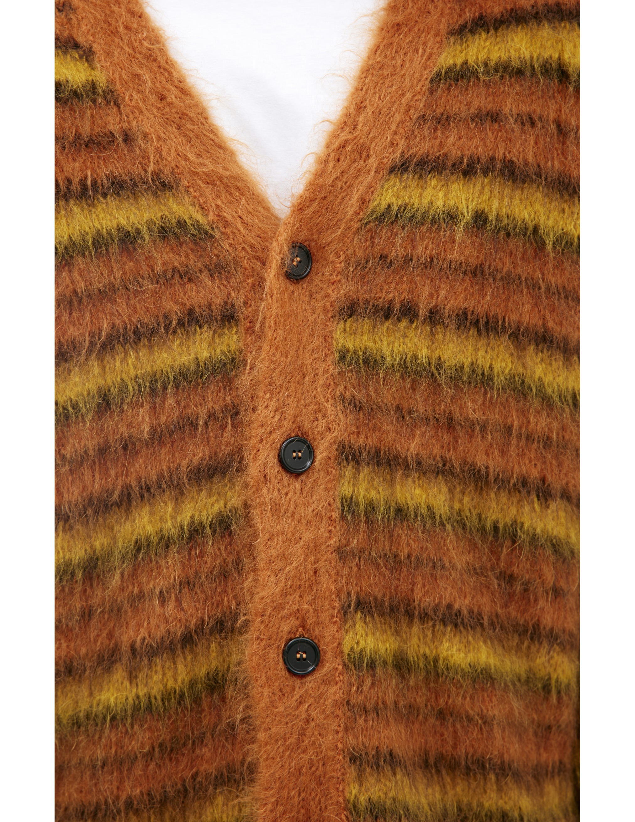 Shop Marni Orange Striped Cardigan