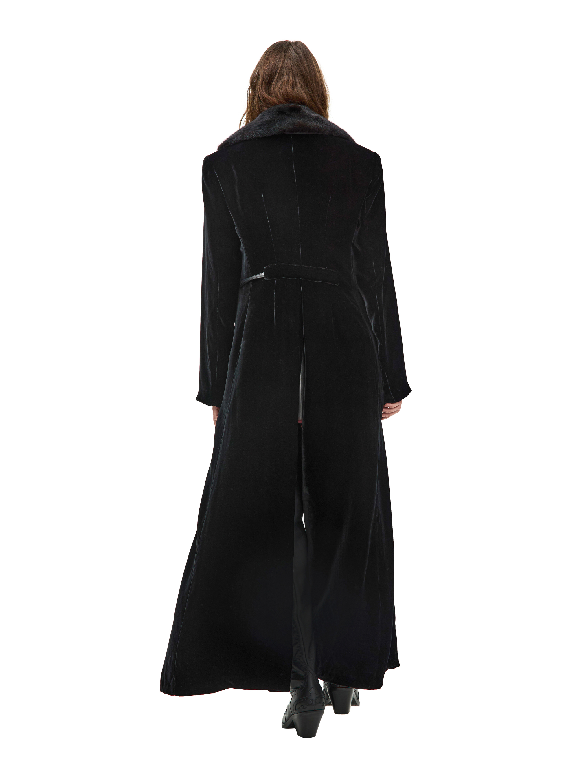 Shop Enfants Riches Deprimes Coat With Mink Collar In Black