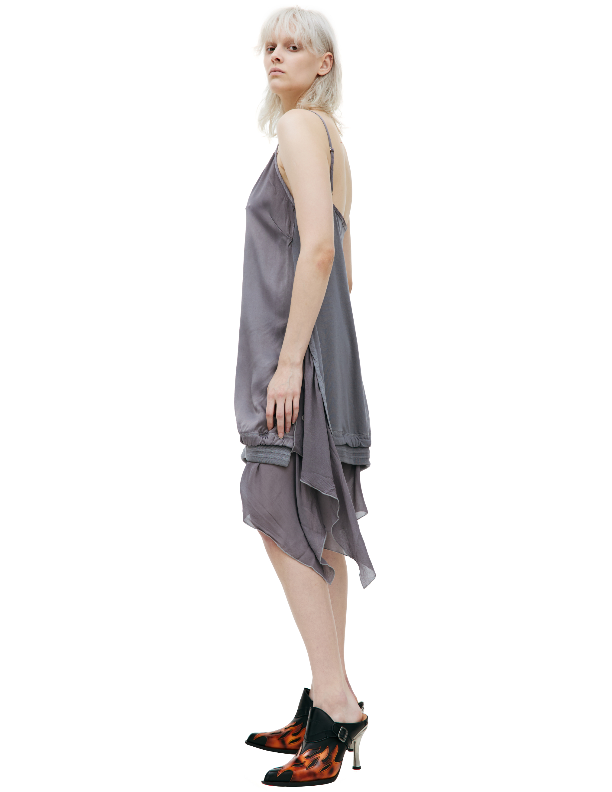 Shop Diesel Asymmetrical Mini Dress In Grey