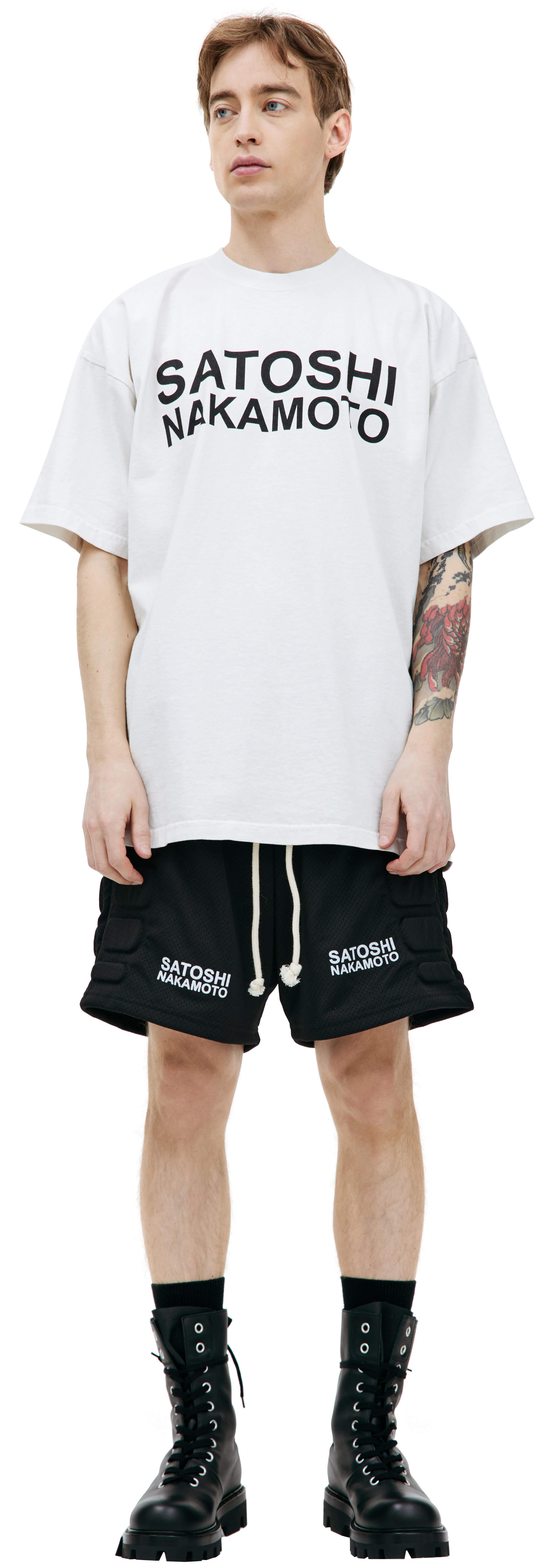 新品MAYO 24ssHEAD SHOT T-shirtヘッドショット刺繍T M MAYO】HEAD SHOT 刺繍半袖Tシャツ - WHITE