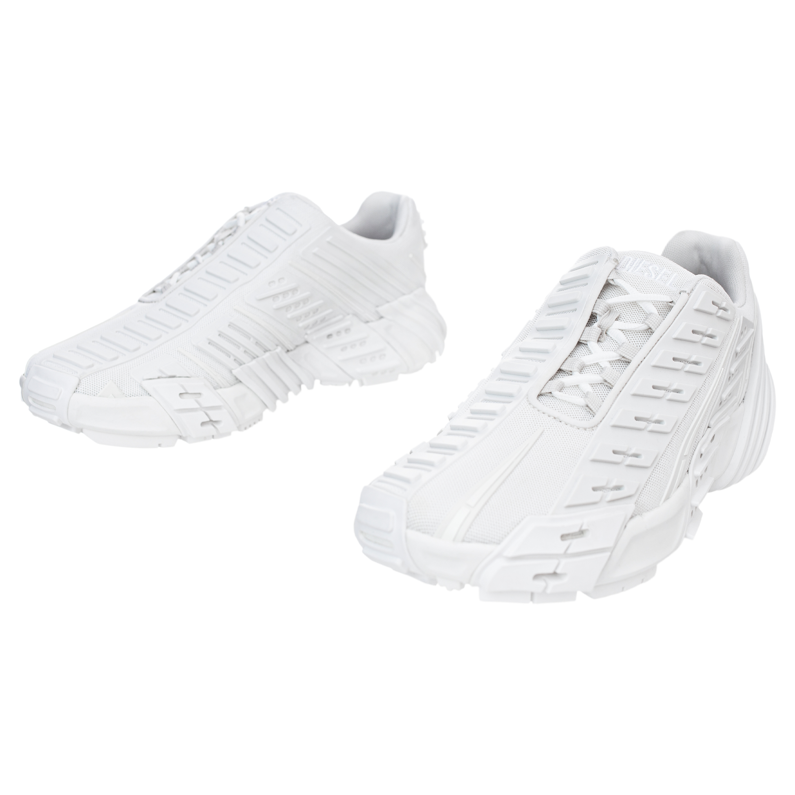 Diesel men white rubber mesh sneakers 