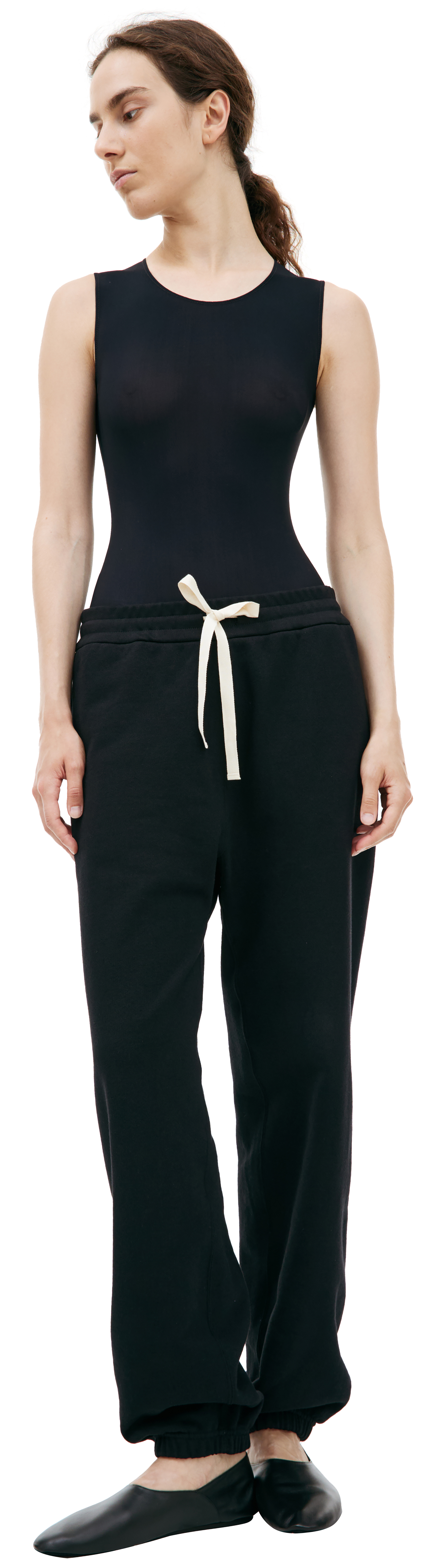 Buy Jil Sander women black cotton sweatpants for $305 online on