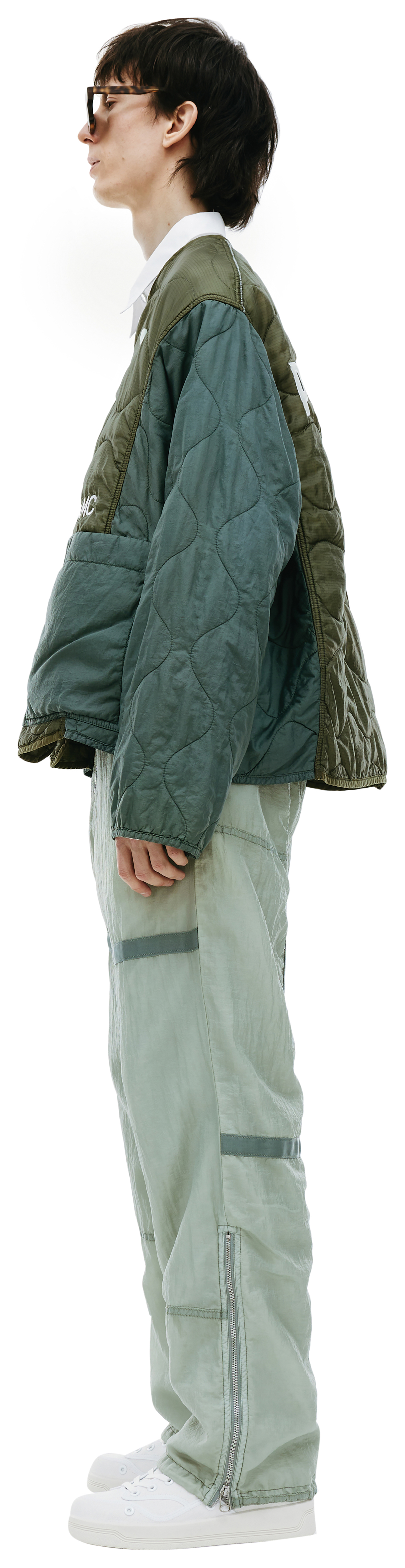 Buy OAMC men green re:work peacemaker quilted jacket for $865