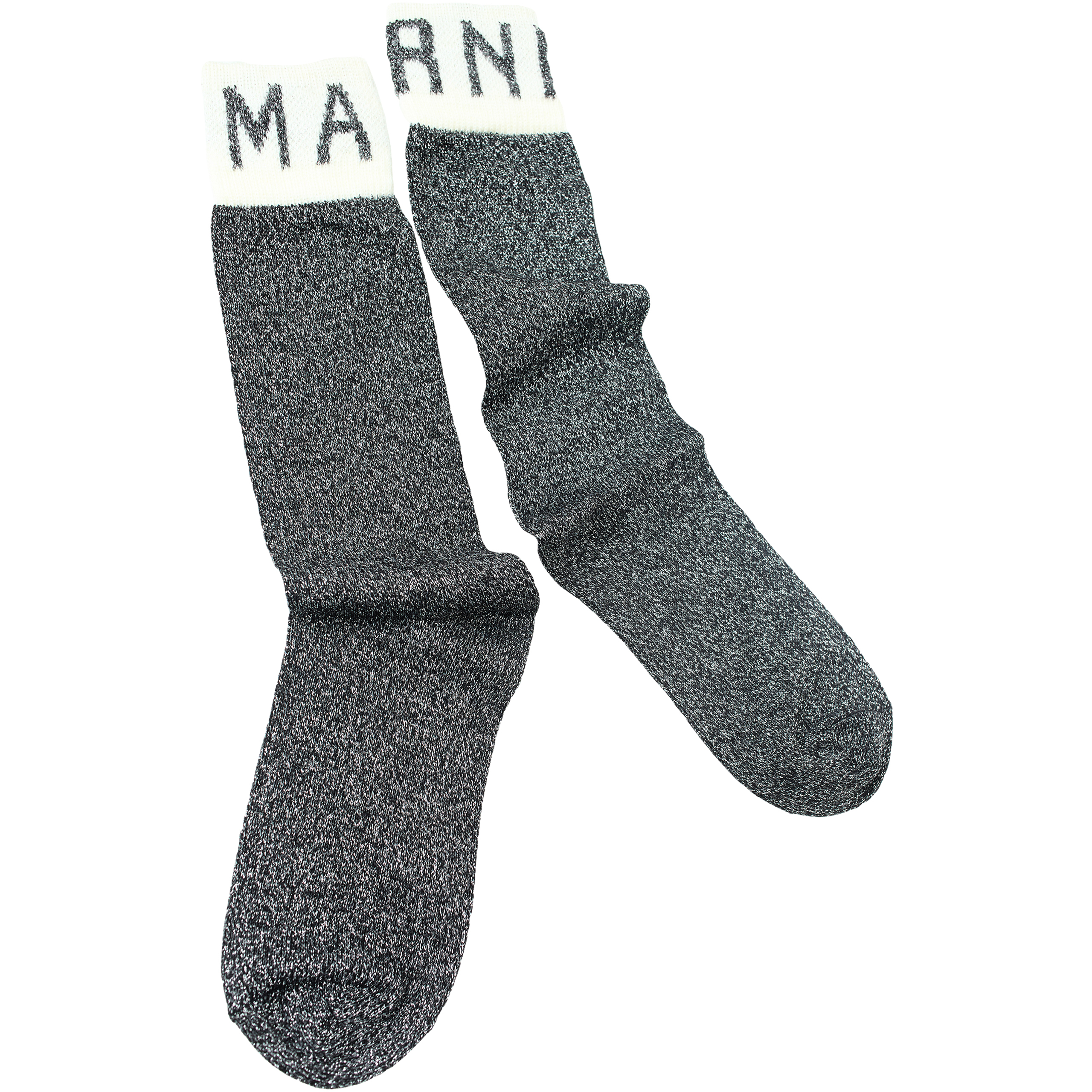 Shop Marni Shimmer Socks In Black