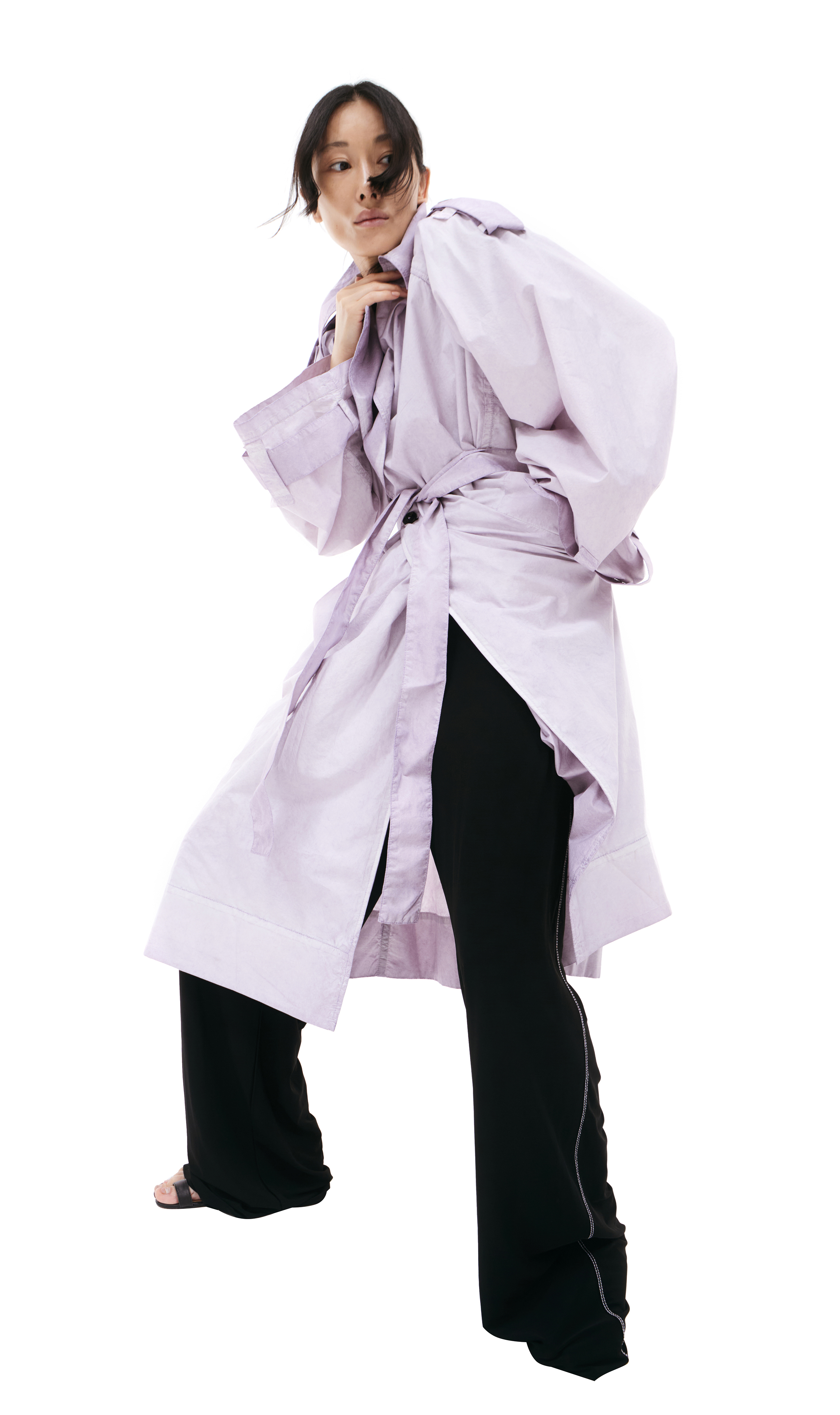 Buy QUIRA women light purple trench coat for $784 online on
