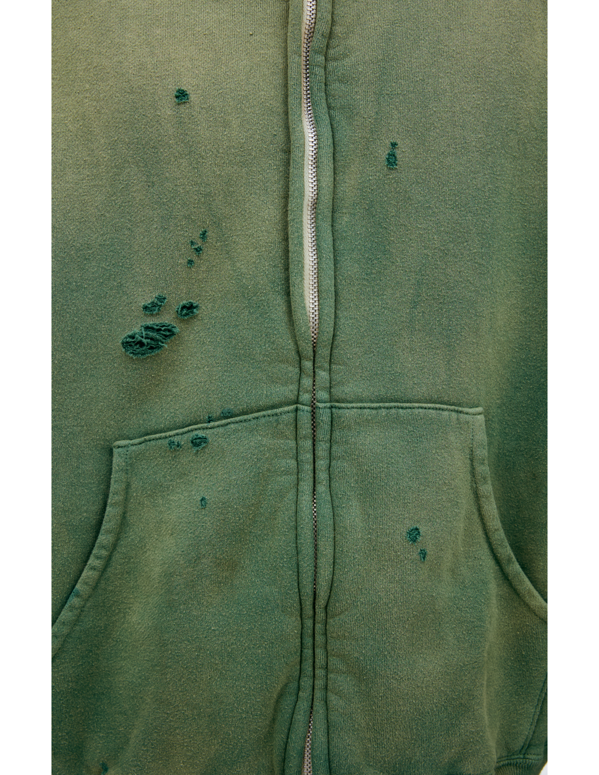 Saint Mxxxxxx Green Hoodie With Zipper In Green