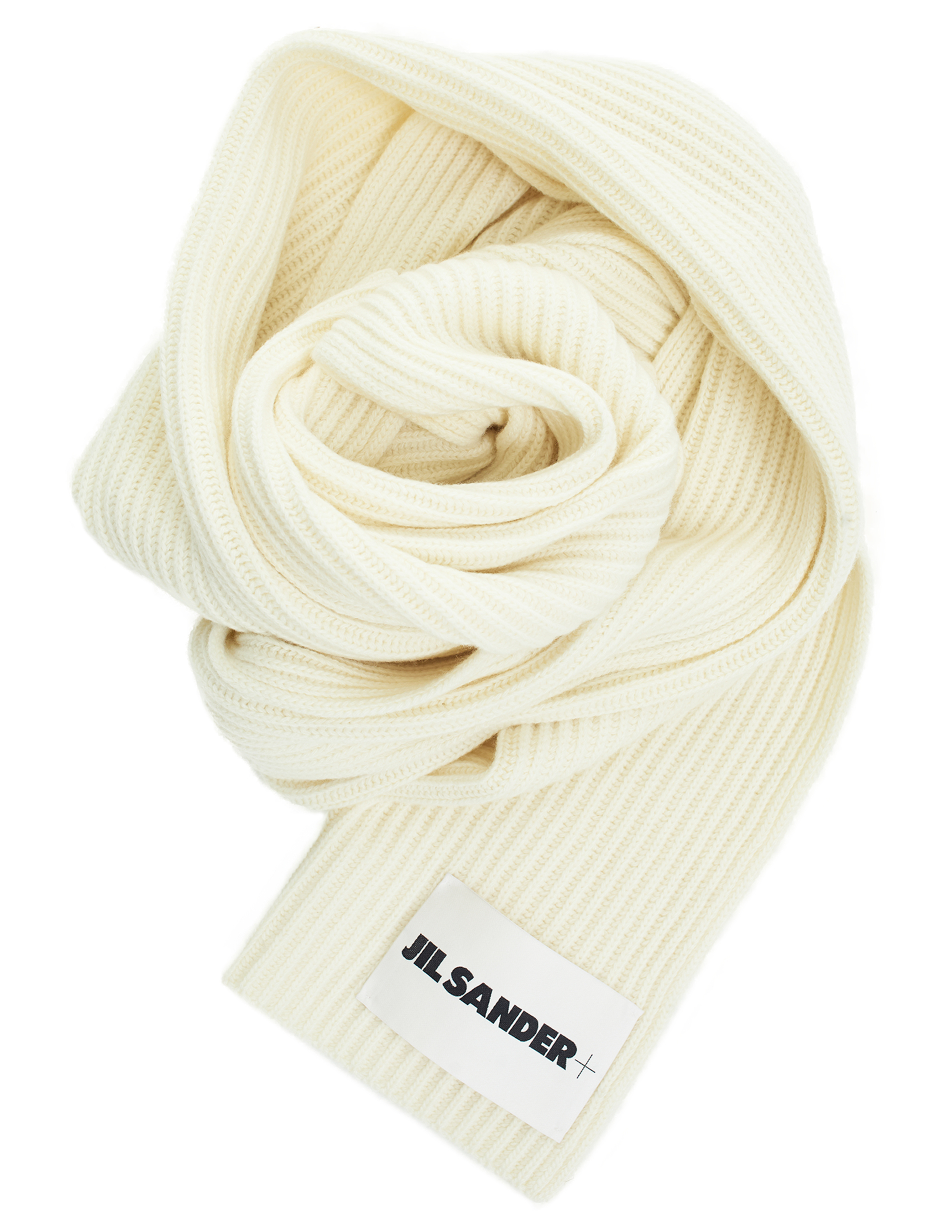 Jil Sander Coarse-knit Wool Scarf In White