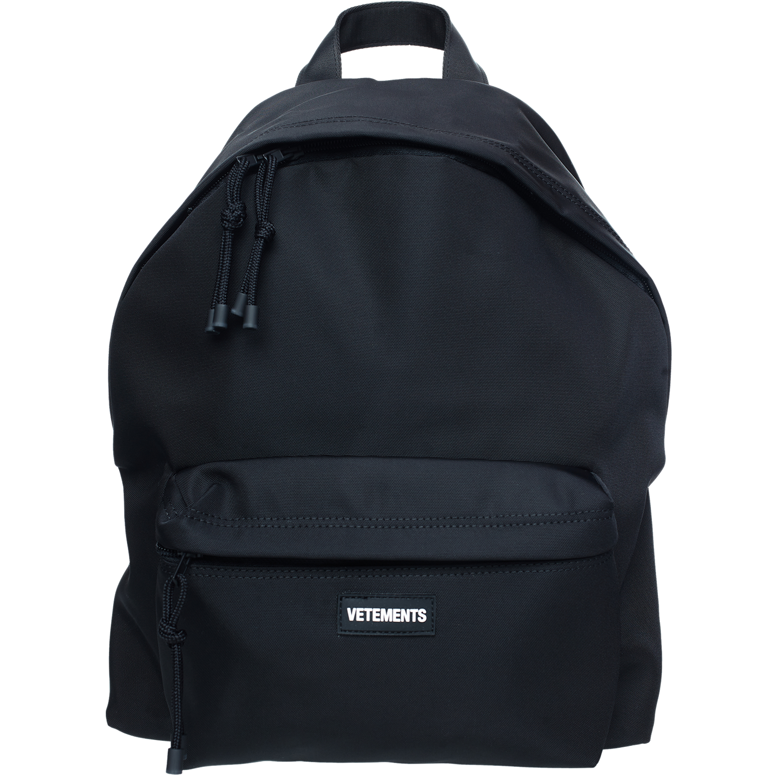 Buy VETEMENTS women black logo backpack for $830 online on