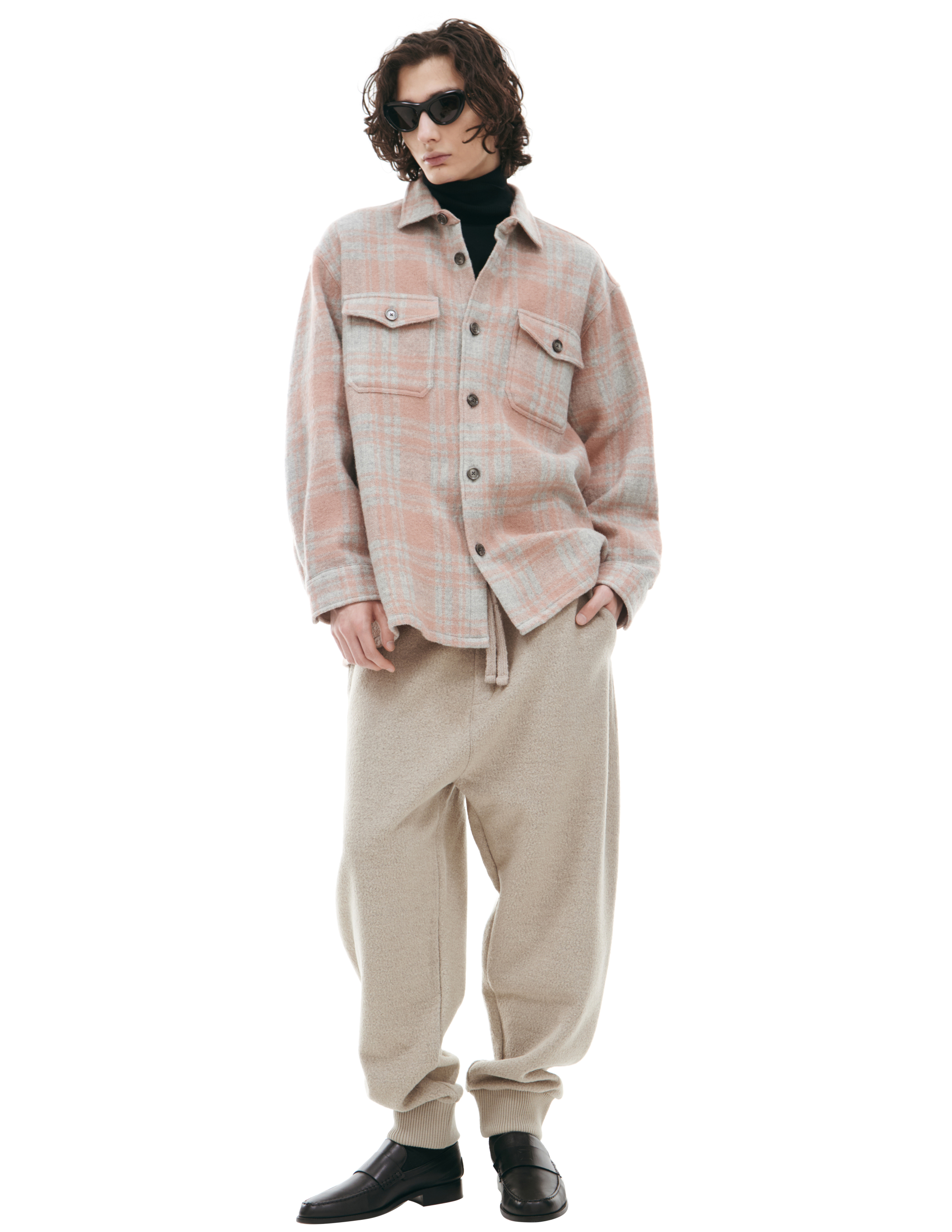 Ami Alexandre Mattiussi Plaid Flannel Shirt In Pink