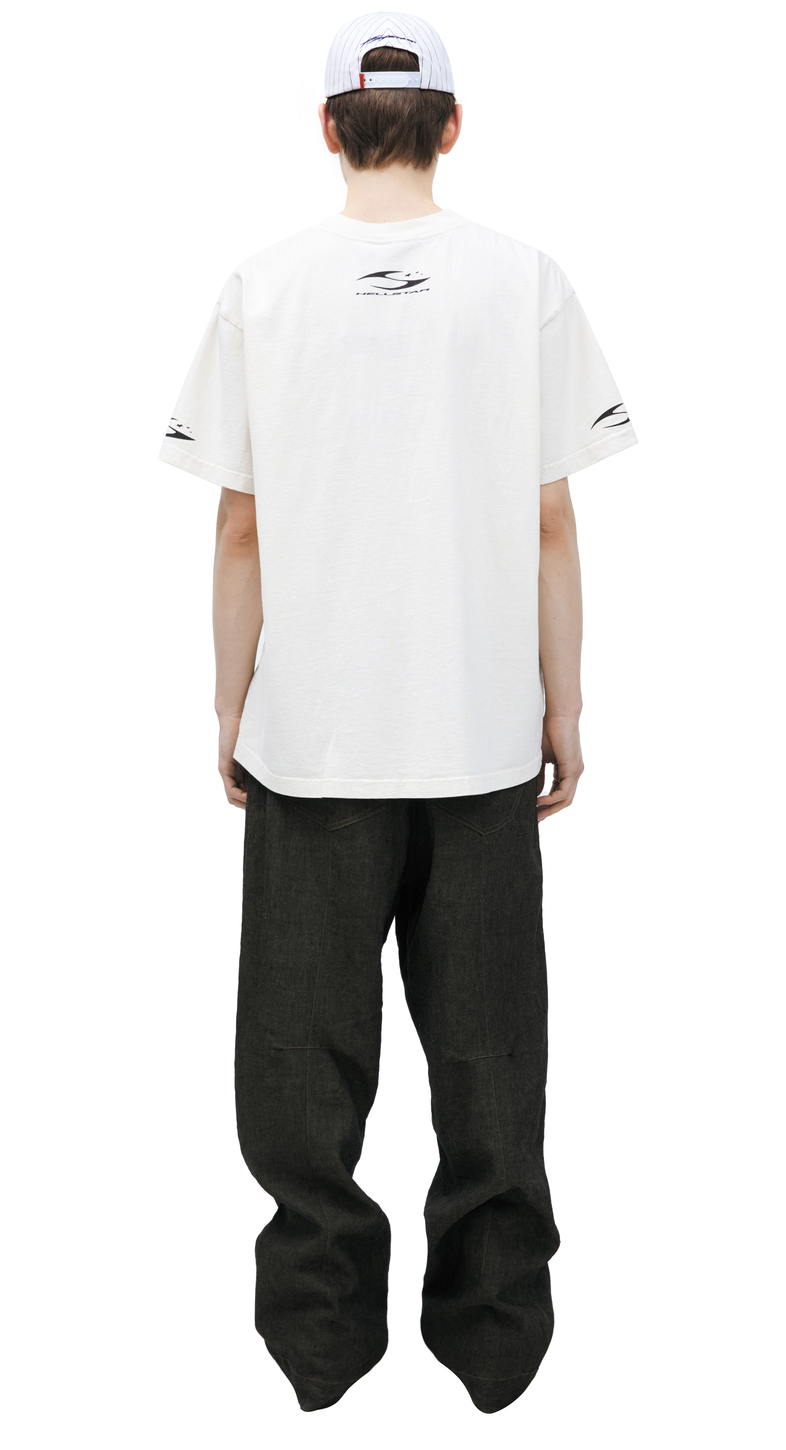 Buy Hellstar men white logo t-shirt for $305 online on SV77