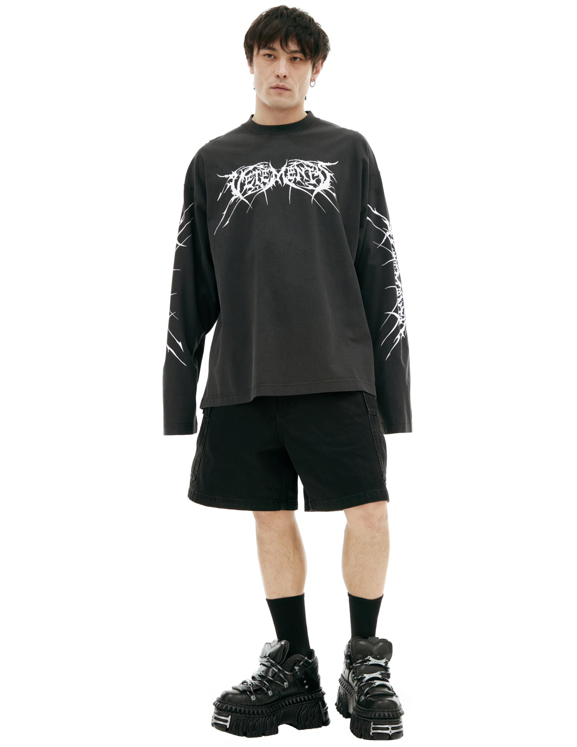 Vetements Printed Cotton Longsleeve In Black