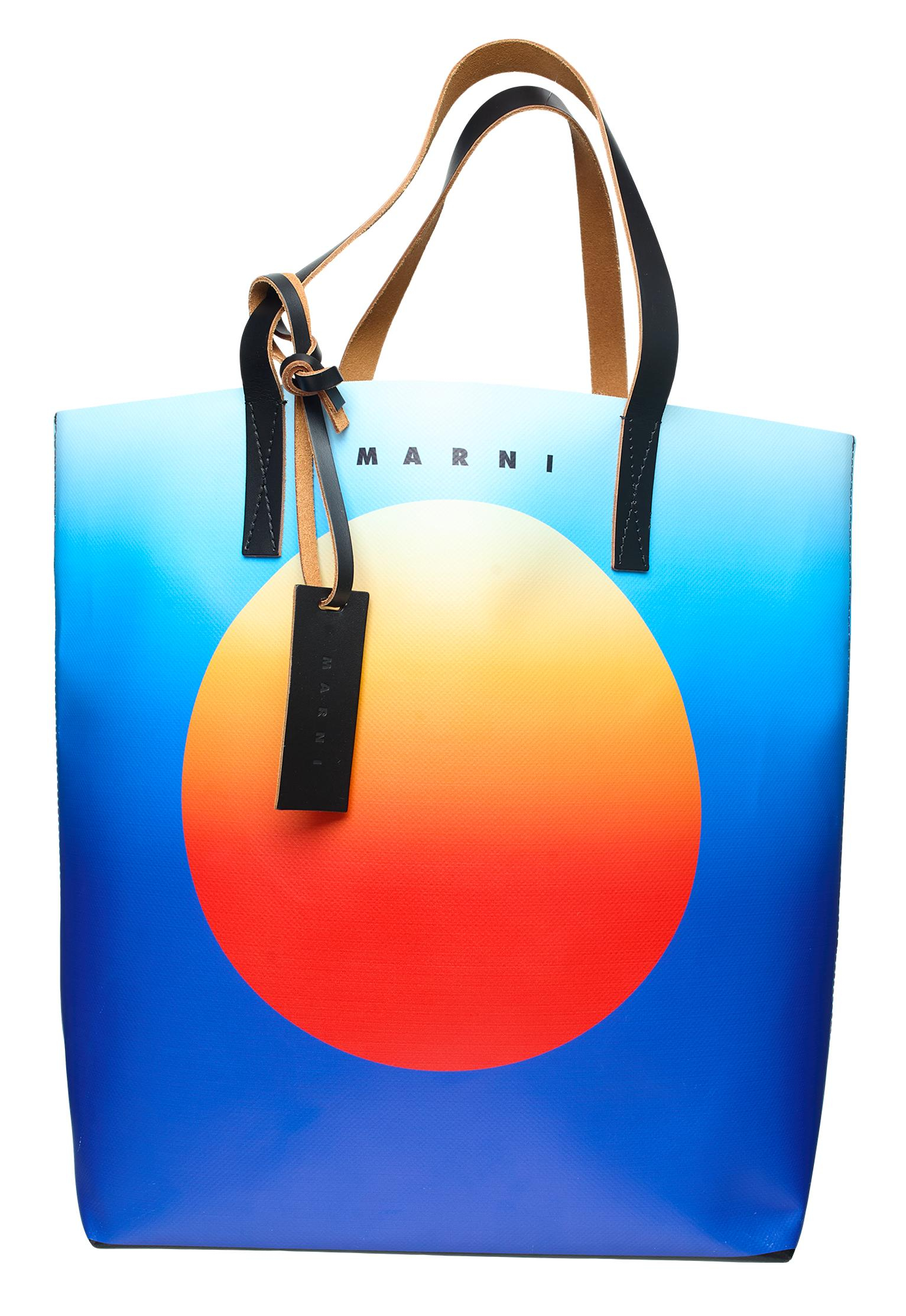 Marni Tribeca Shopping Bag In Burgundy