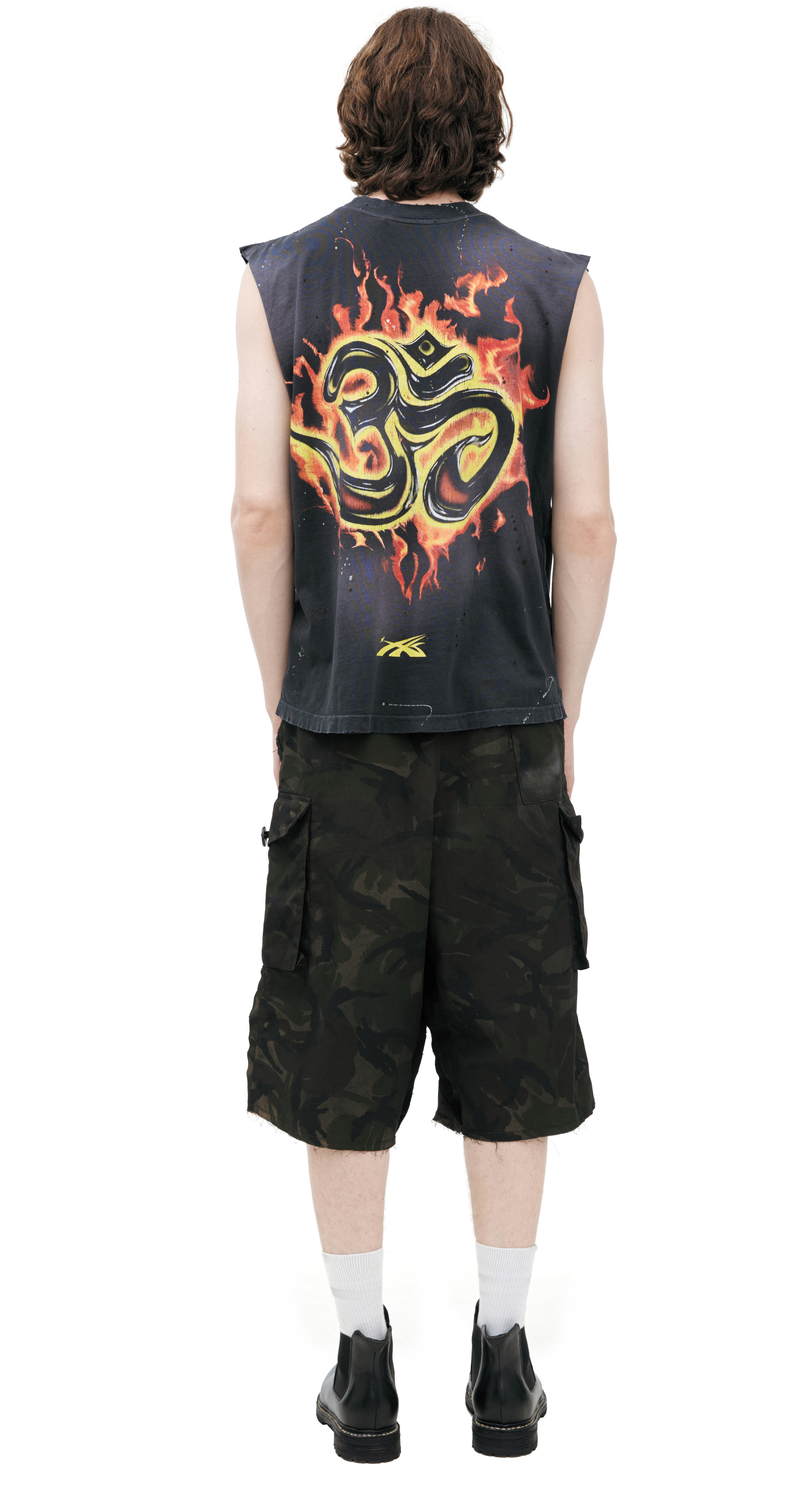 Buy Hellstar men black printed tank top for $340 online on SV77