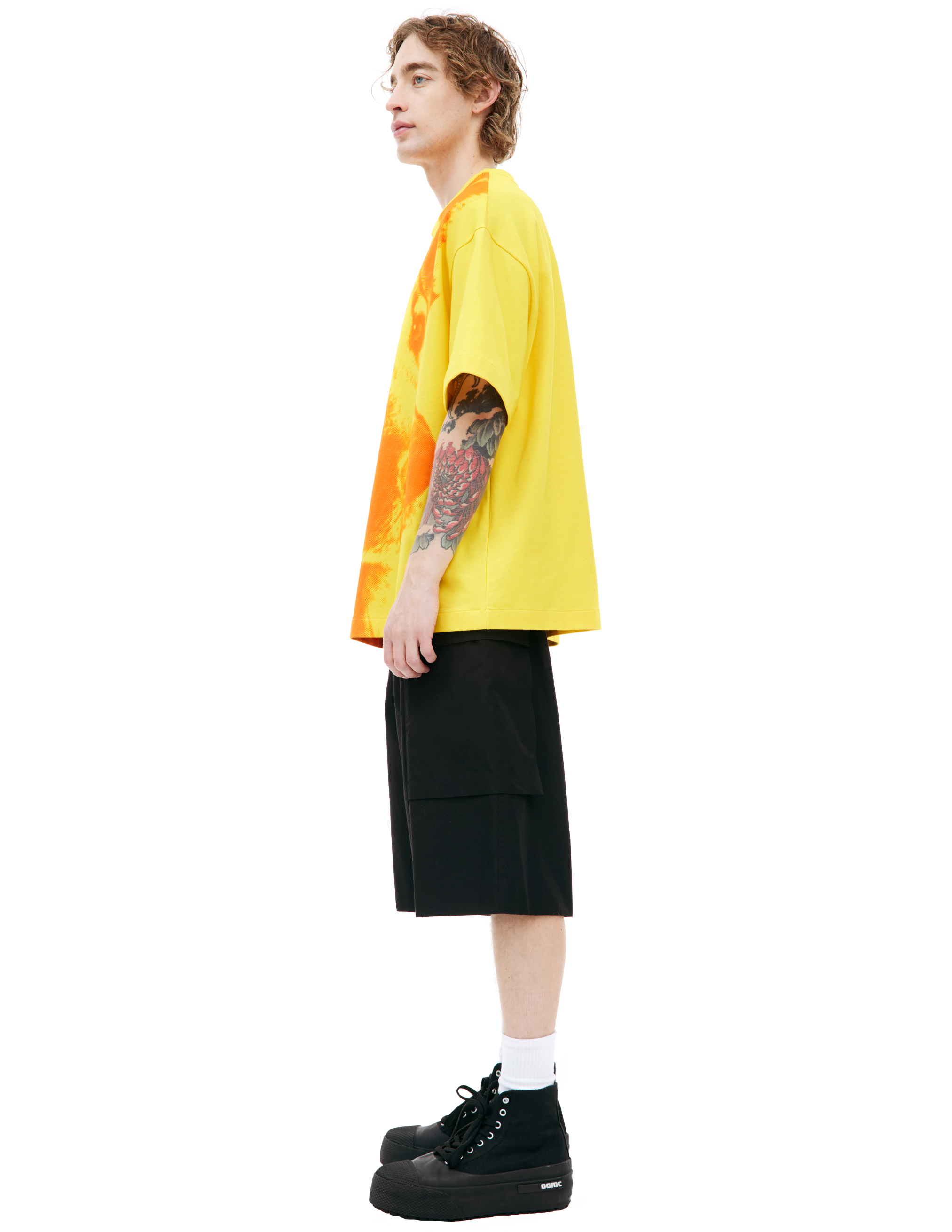 Shop Jil Sander Oversize Printed T-shirt In Yellow