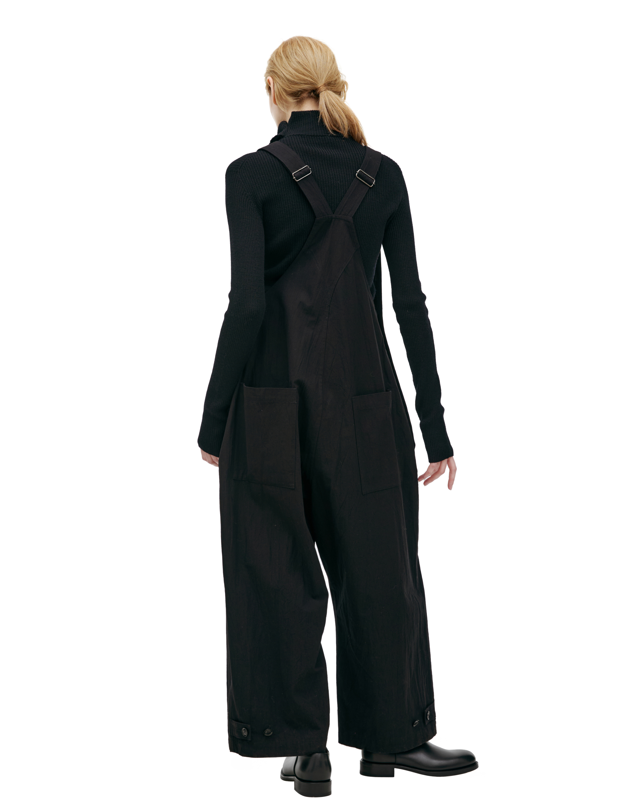 Y'S ZIPPERED DENIM JUMPSUIT