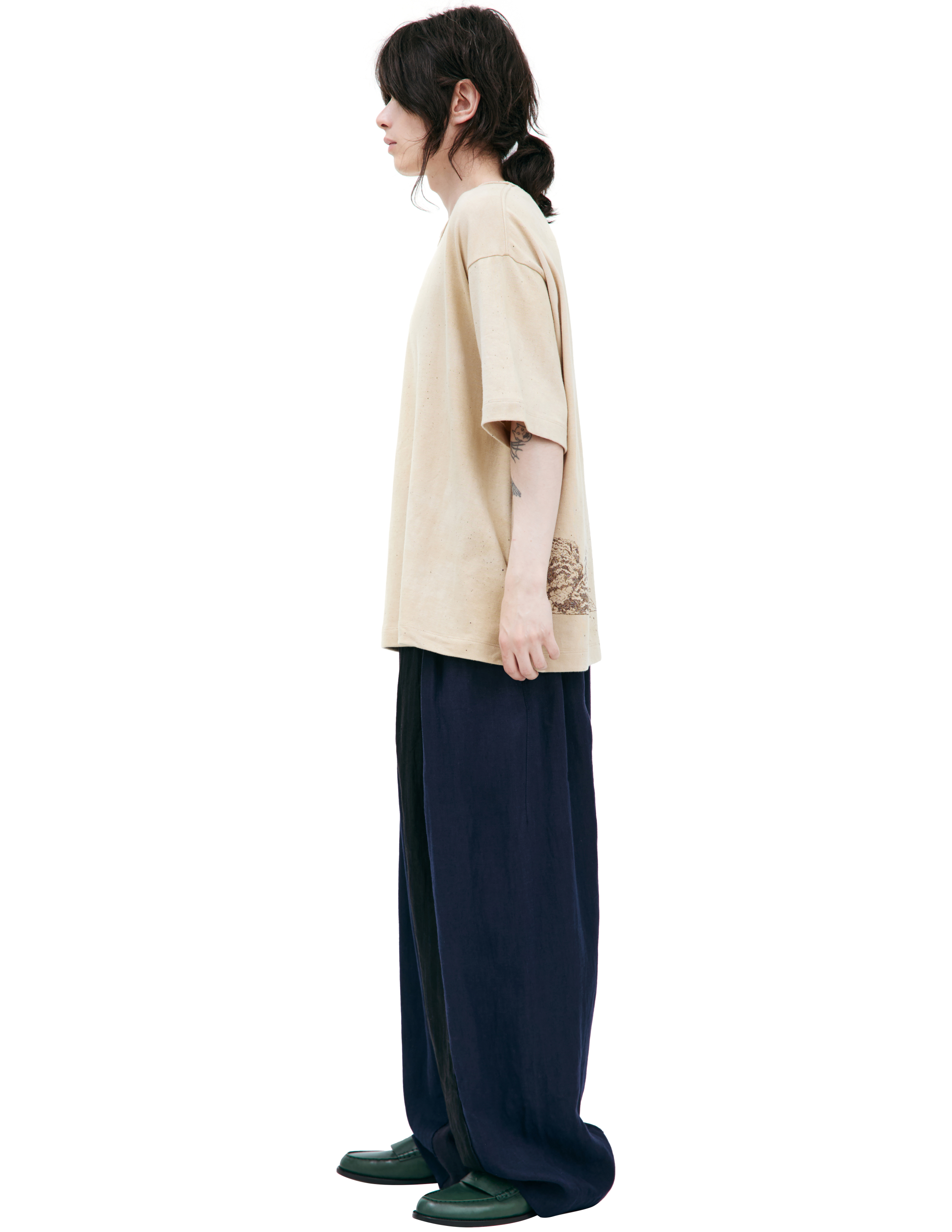 Ziggy Chen T-shirt With Paint Effect In Neutral
