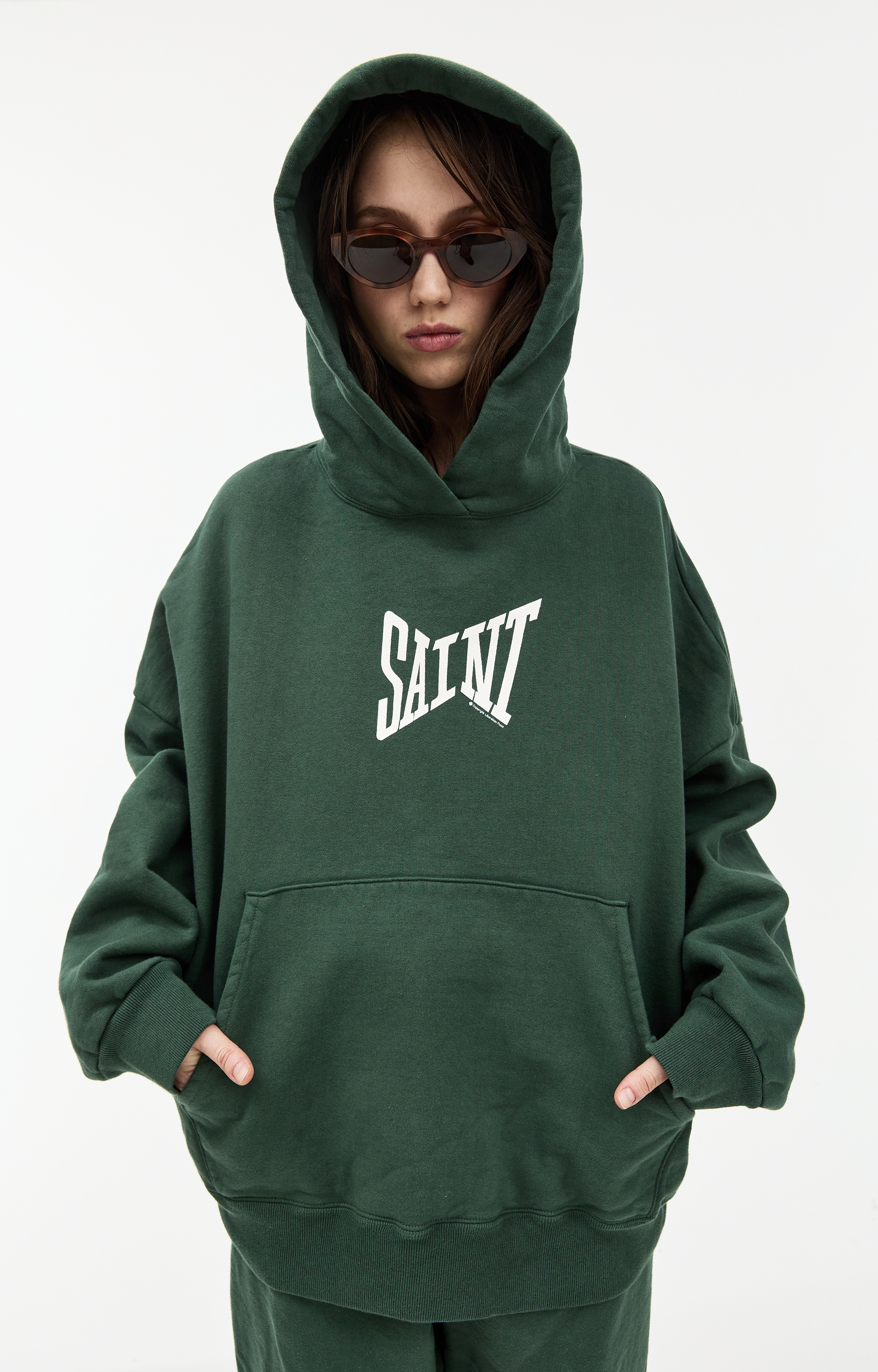 Buy Saint Mxxxxxx women green logo hoodie for $655 online on