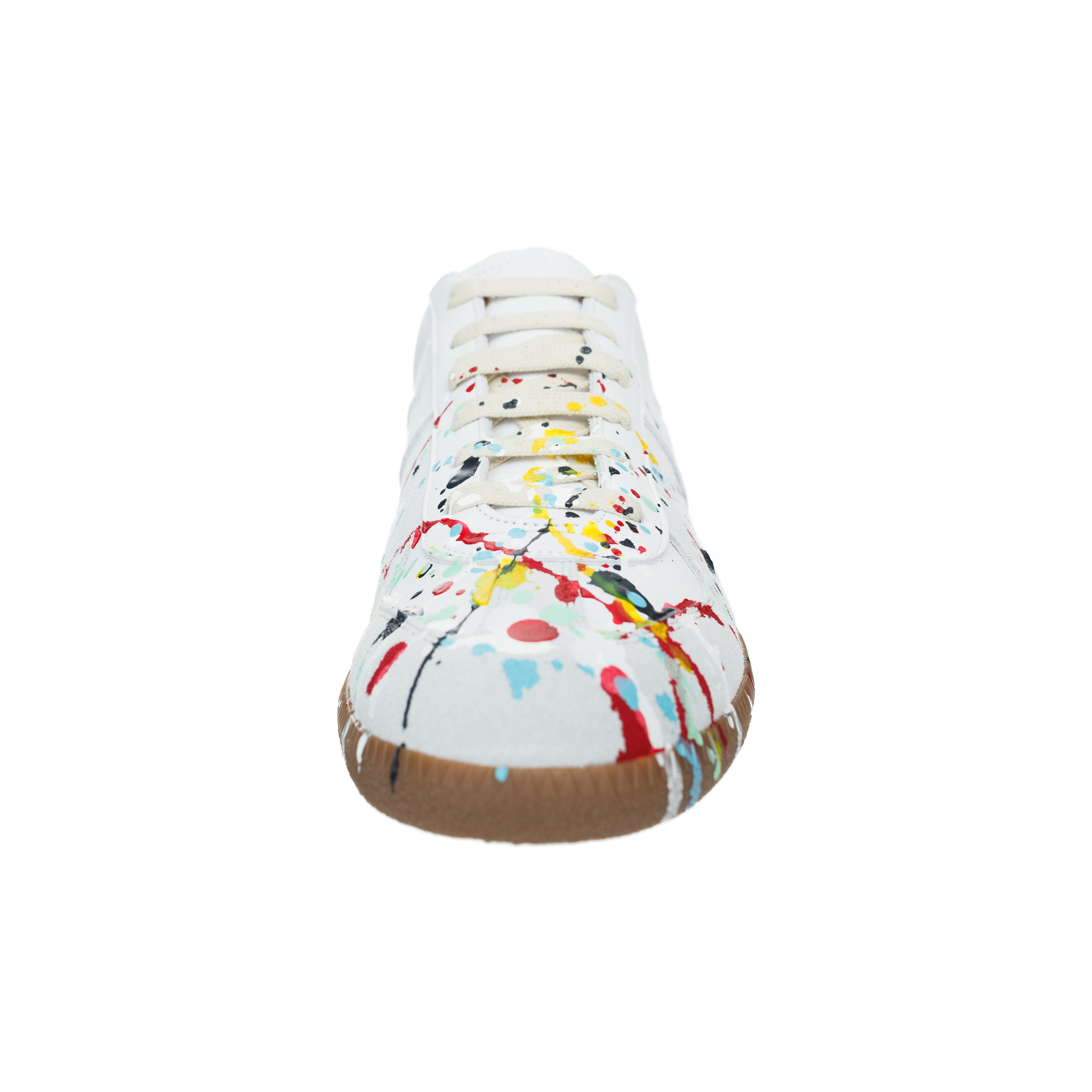 Buy Maison Margiela men white replica painter splatter sneakers for