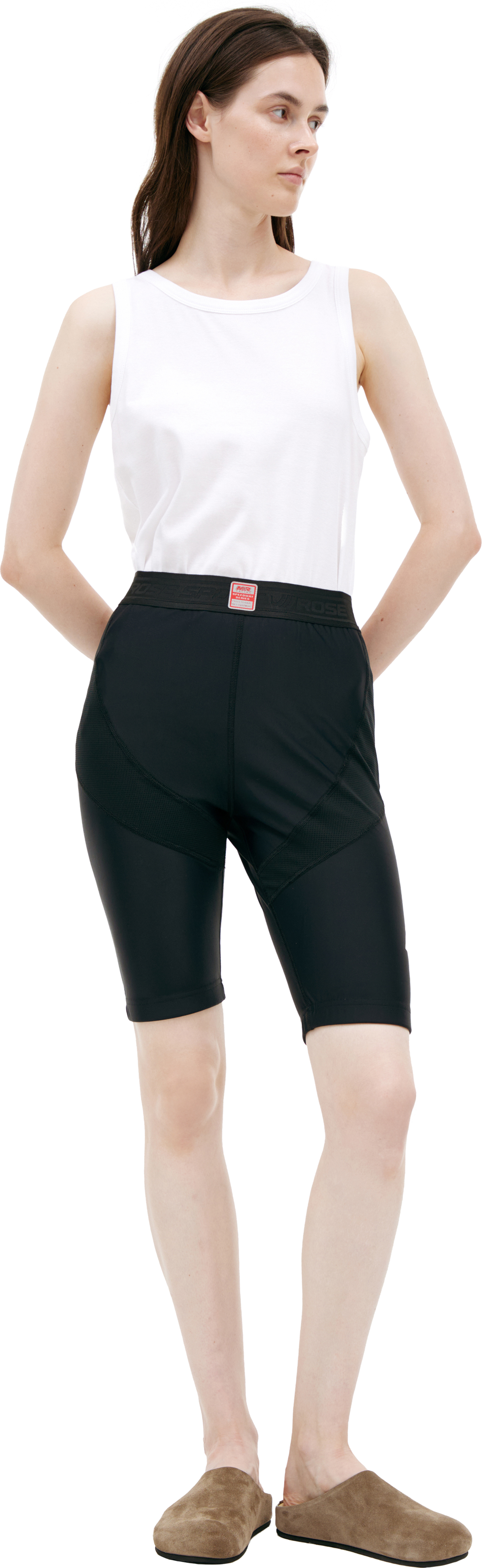 Buy Martine Rose women black logo shorts for $140 online on SV77