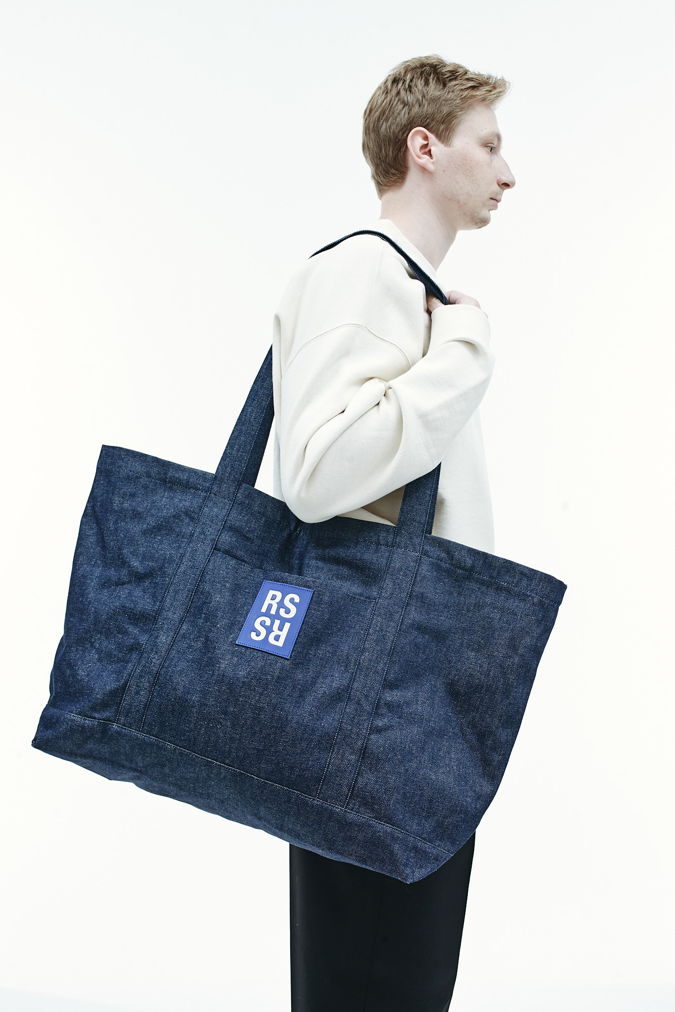 Navy Blue Denim Tote bag