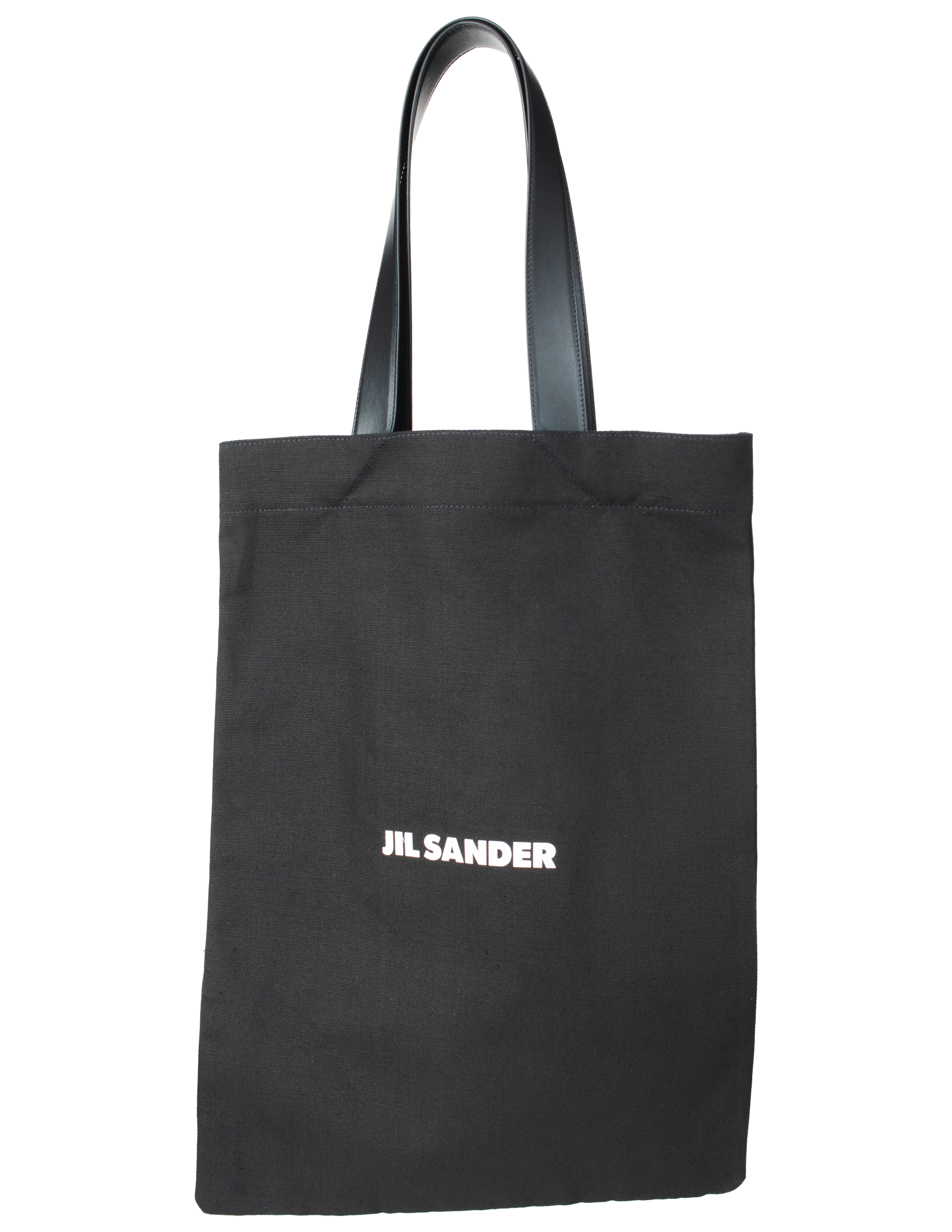 Shop Jil Sander Logo Print Shopper Bag In Black