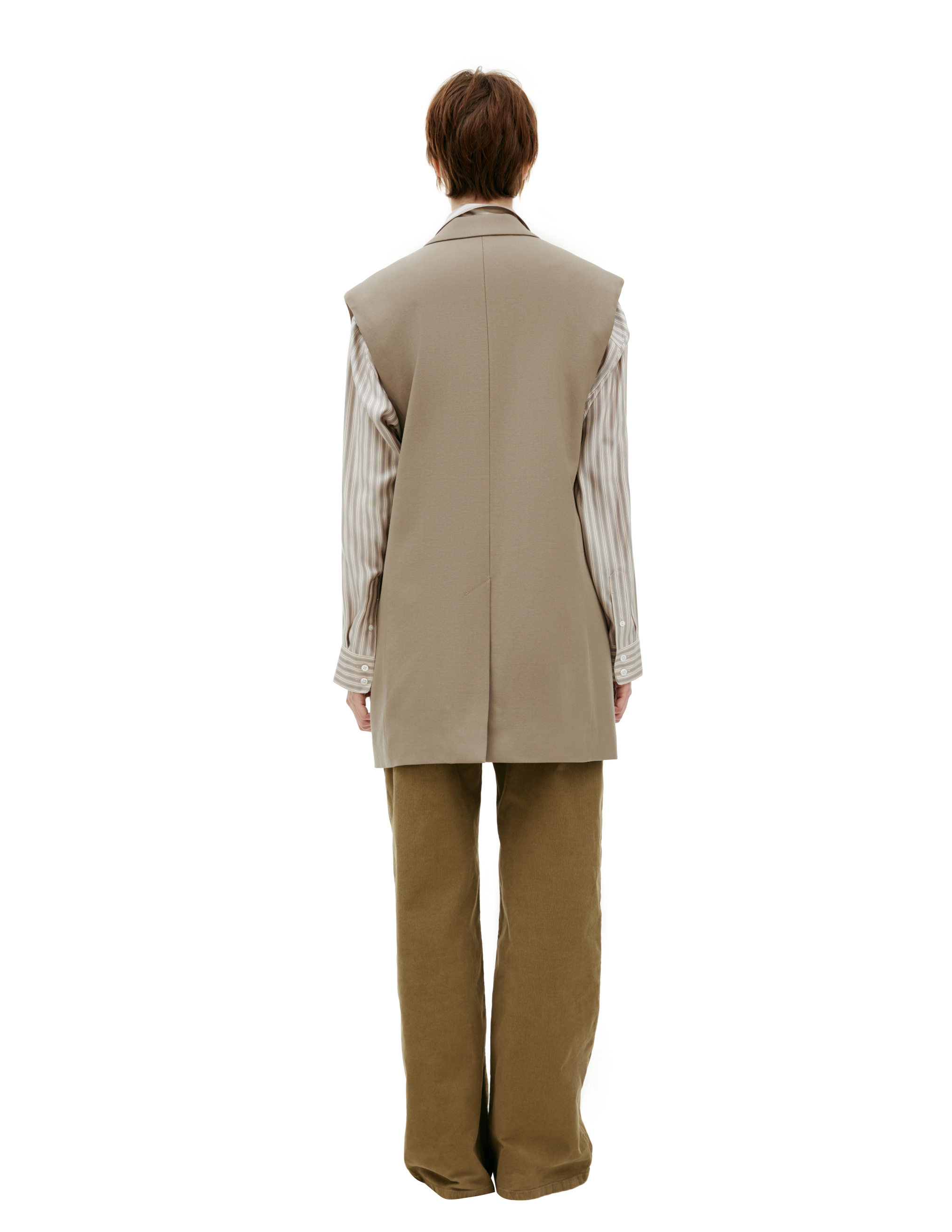 Ami Alexandre Mattiussi Long Jacket With Buttons In Beige