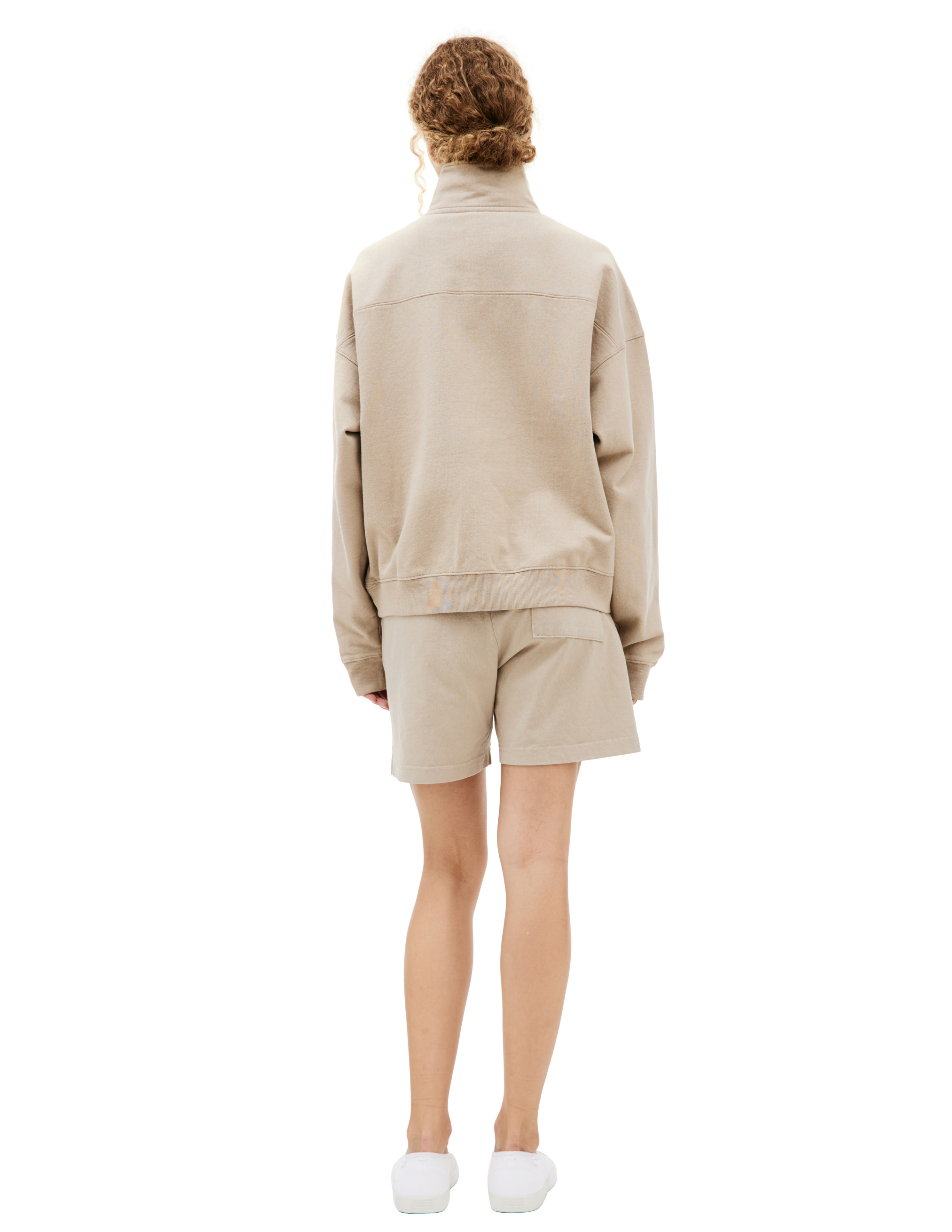 Shop Sporty And Rich Quarter Zip Sweatshirt In Brown