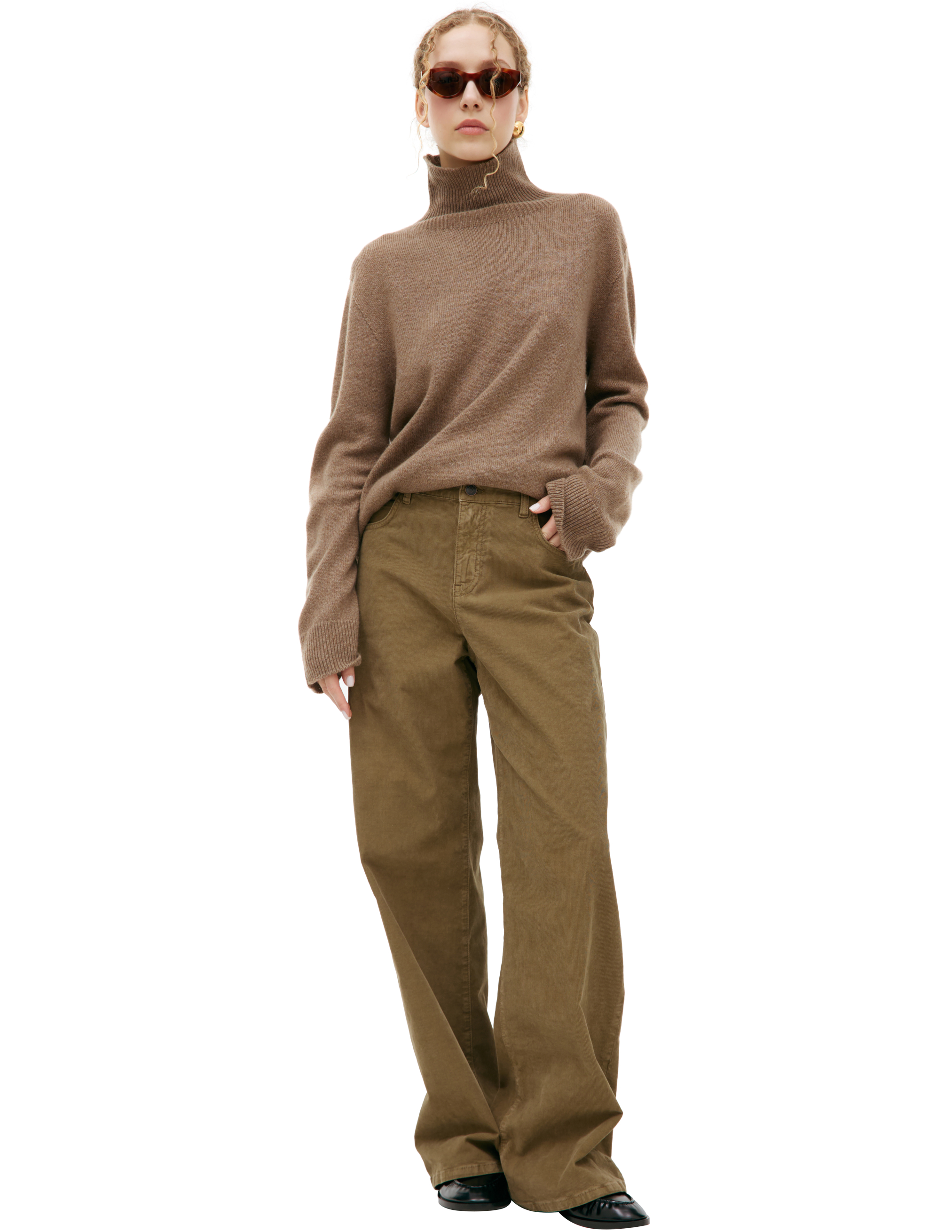 The Row Corduroy Trousers Eglitta In Beige