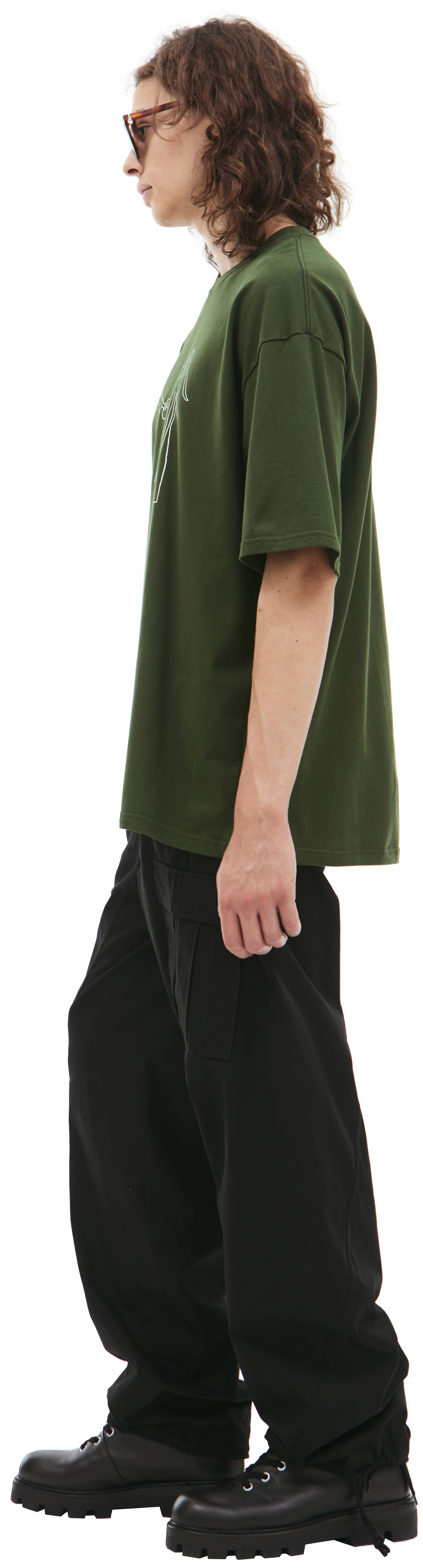 Buy Undercover men green t-shirt 'i'm not sad' for €125