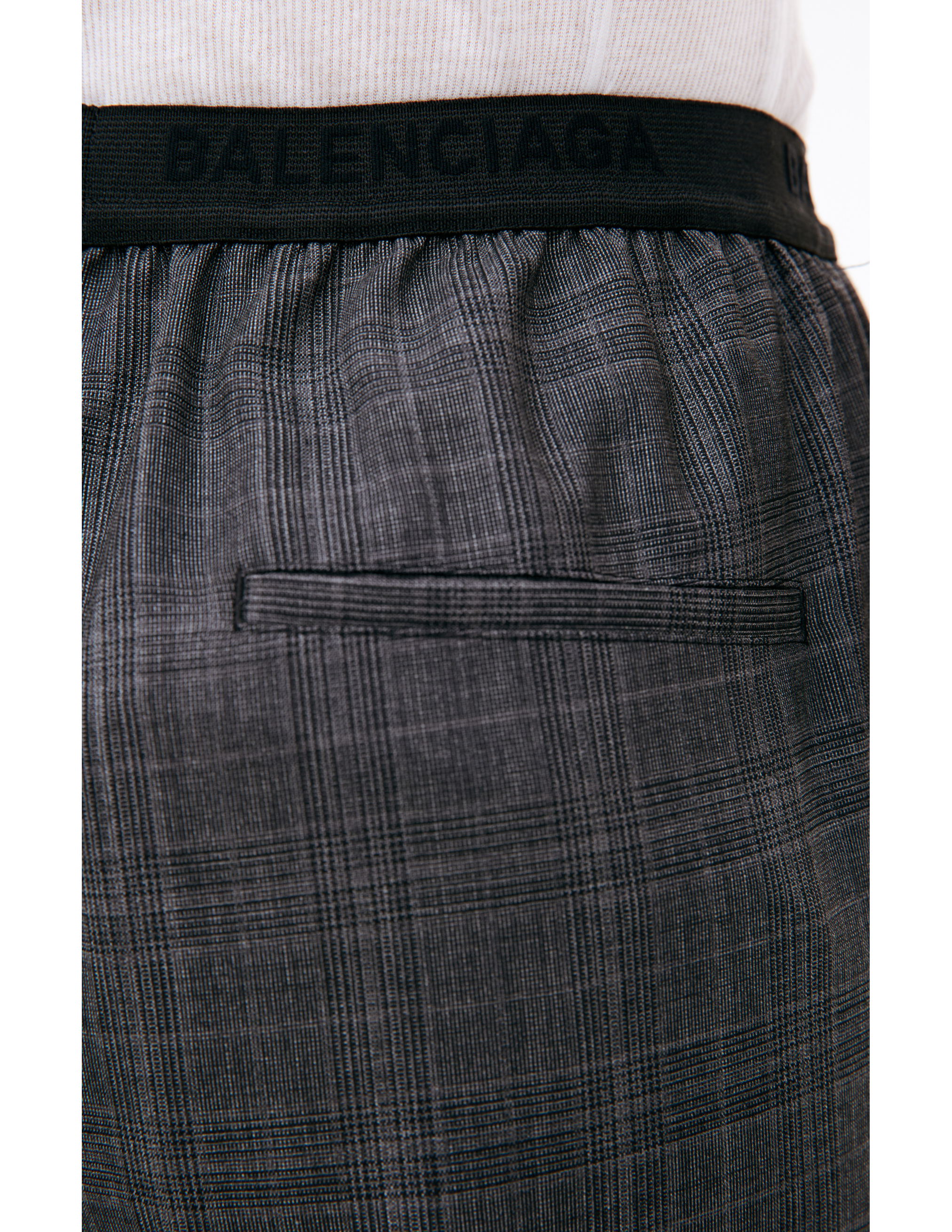 Shop Balenciaga Wool Plaid Trousers In Grey