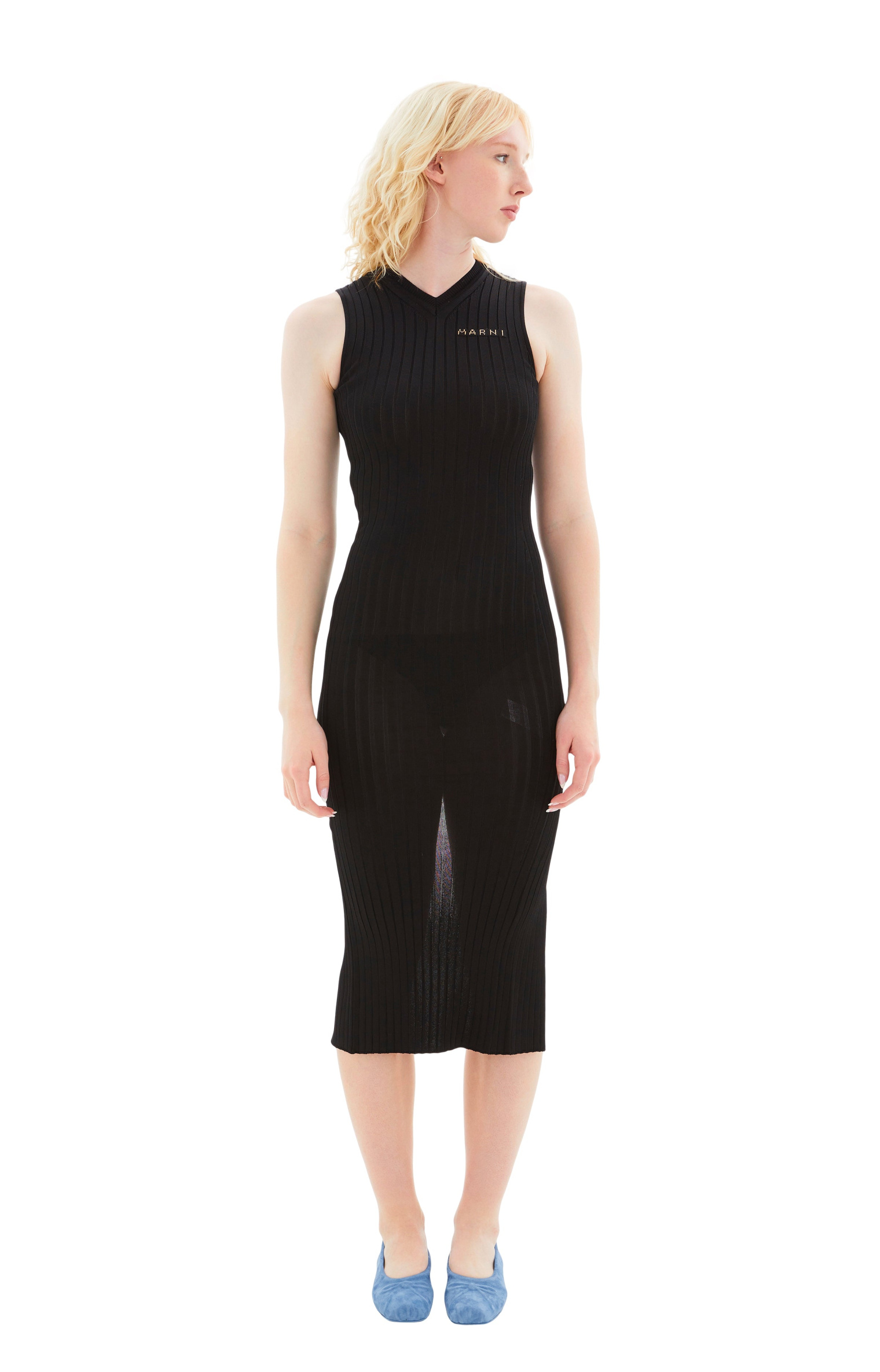 Marni Knitted Sleeveless Dress w/Marni Logo