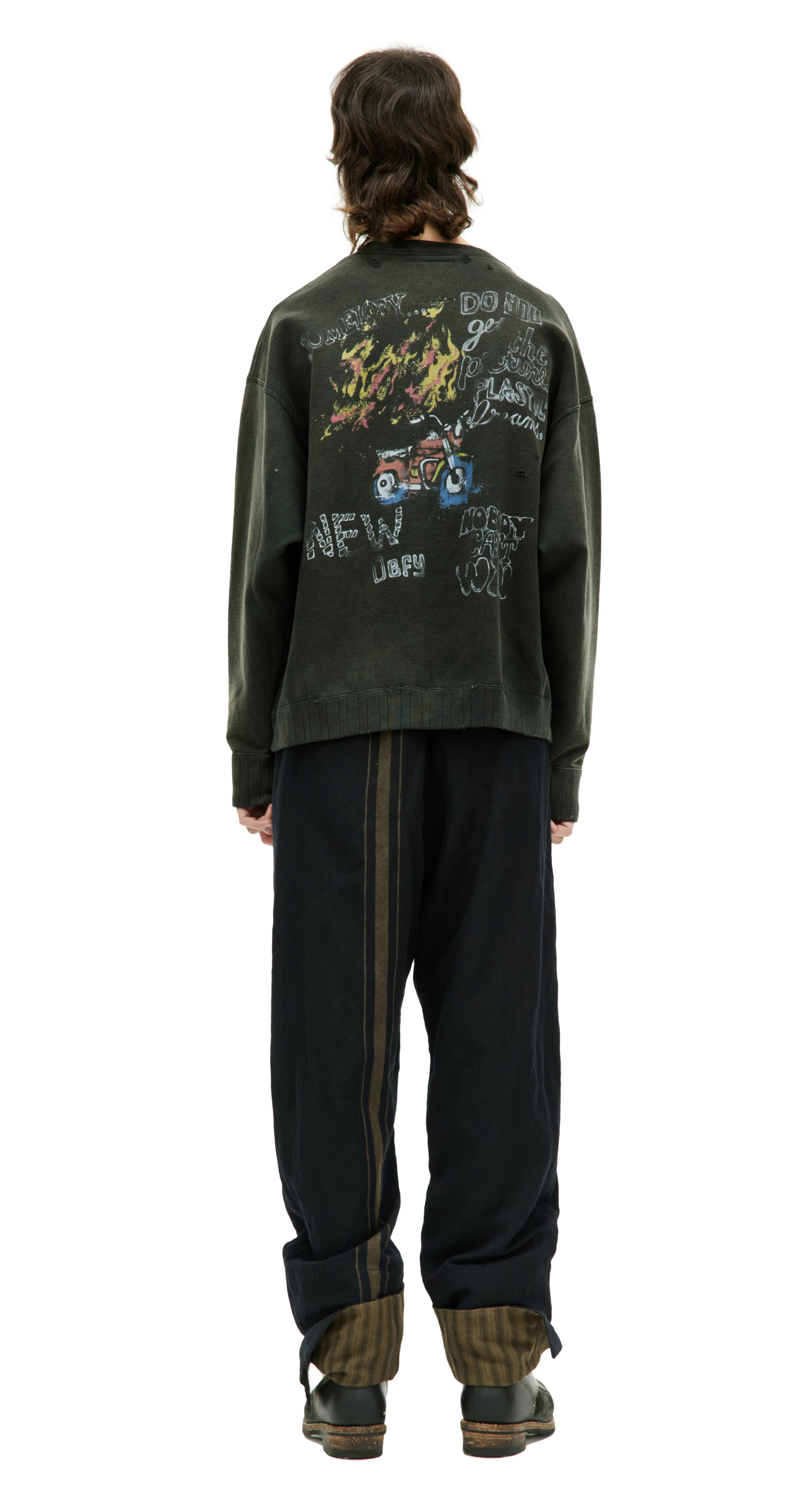 Buy Maison Mihara Yasuhiro men black printed cotton