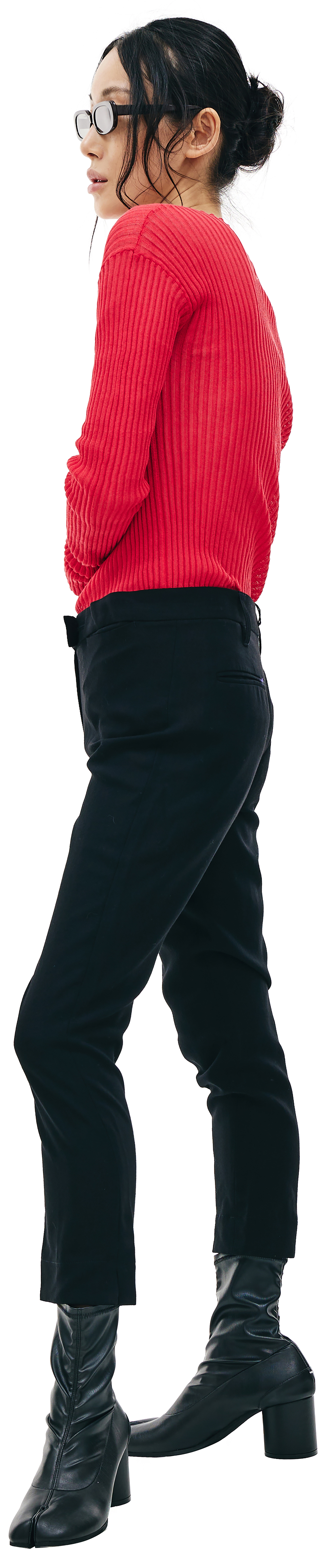 Ann Demeulemeester Black Cropped Wool Trousers