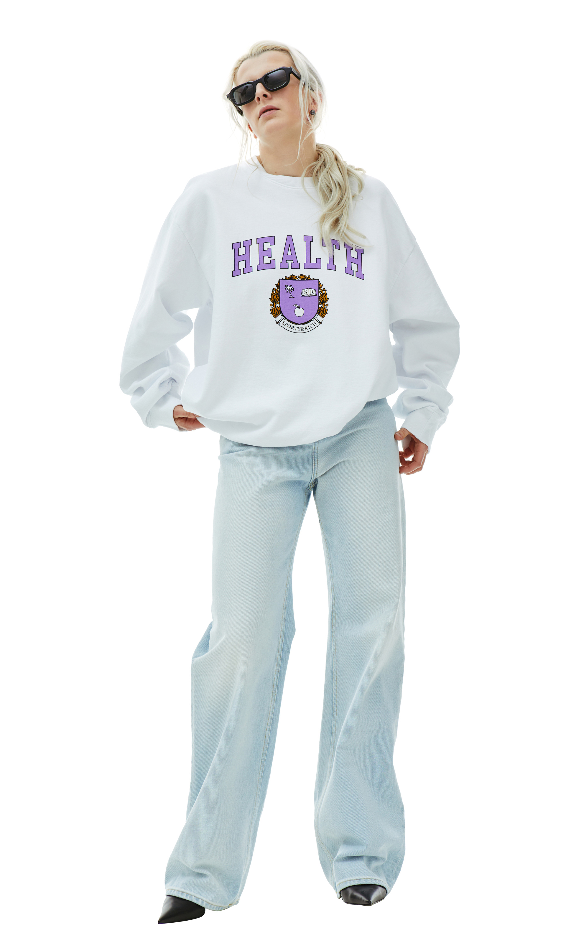 SPORTY & RICH White Diana Sweatshirt