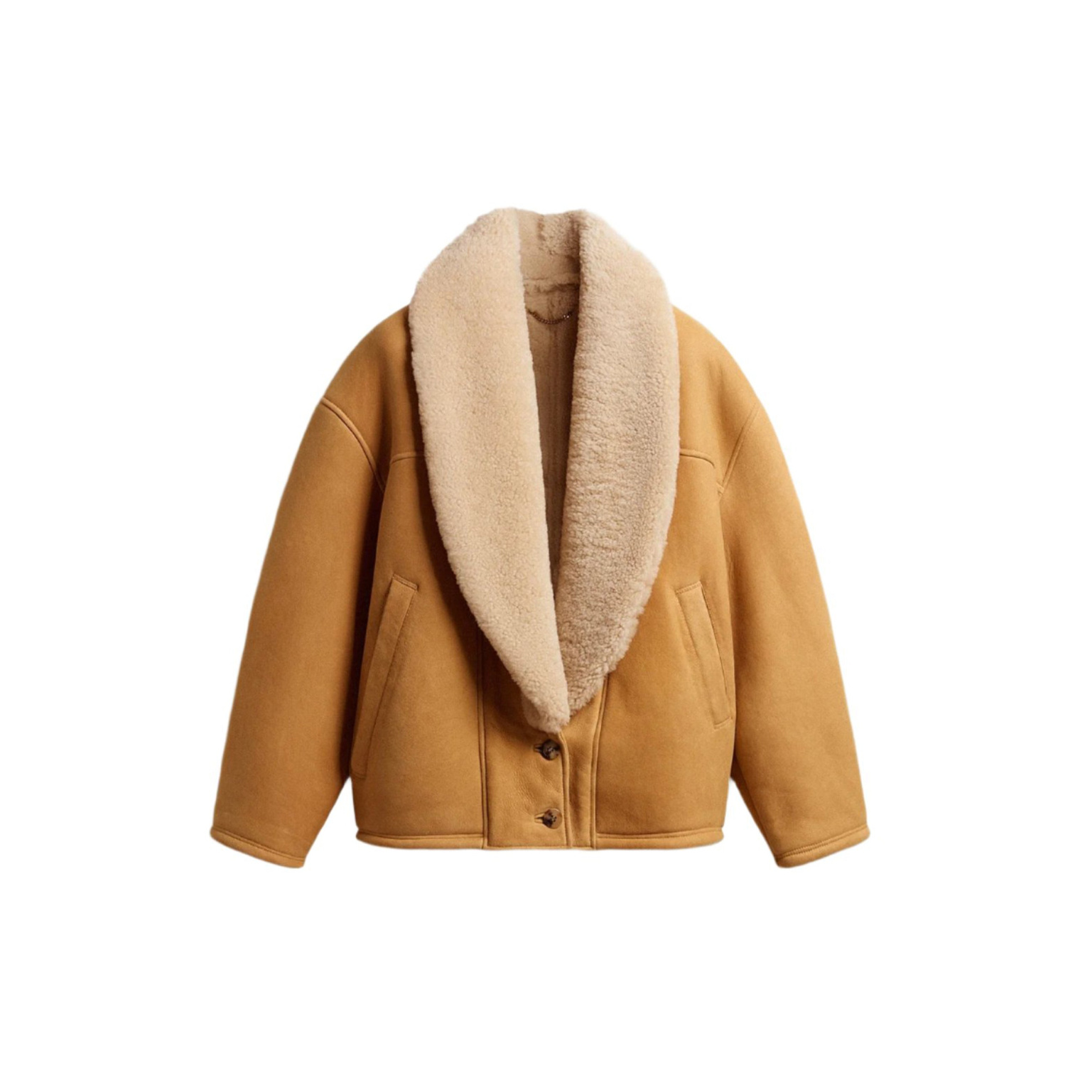 Golden Goose Sheepskin Jacket With Wide Shearling Shawl Collar