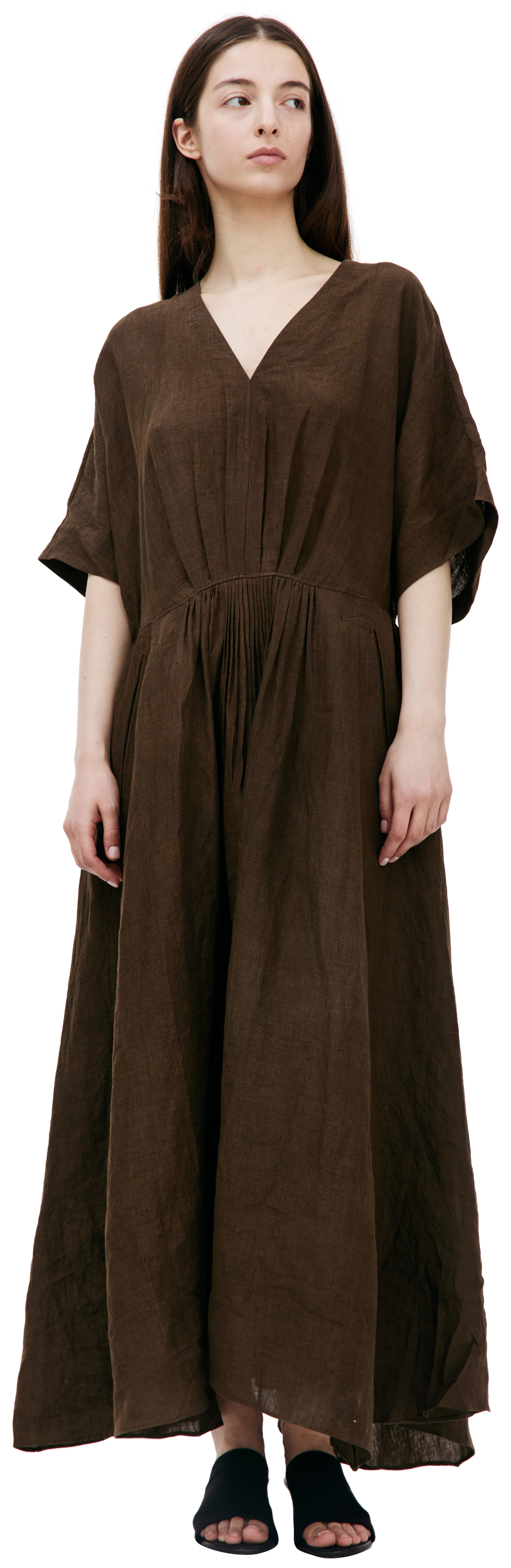 Ziggy Chen Brown linen dress