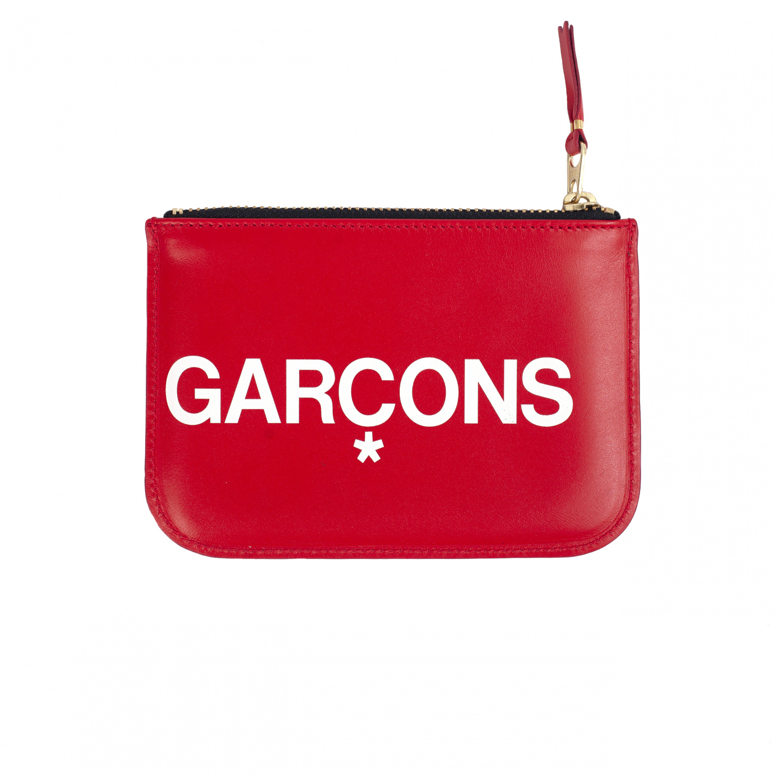 Comme des Garcons Wallets Red Leather Logo Wallet